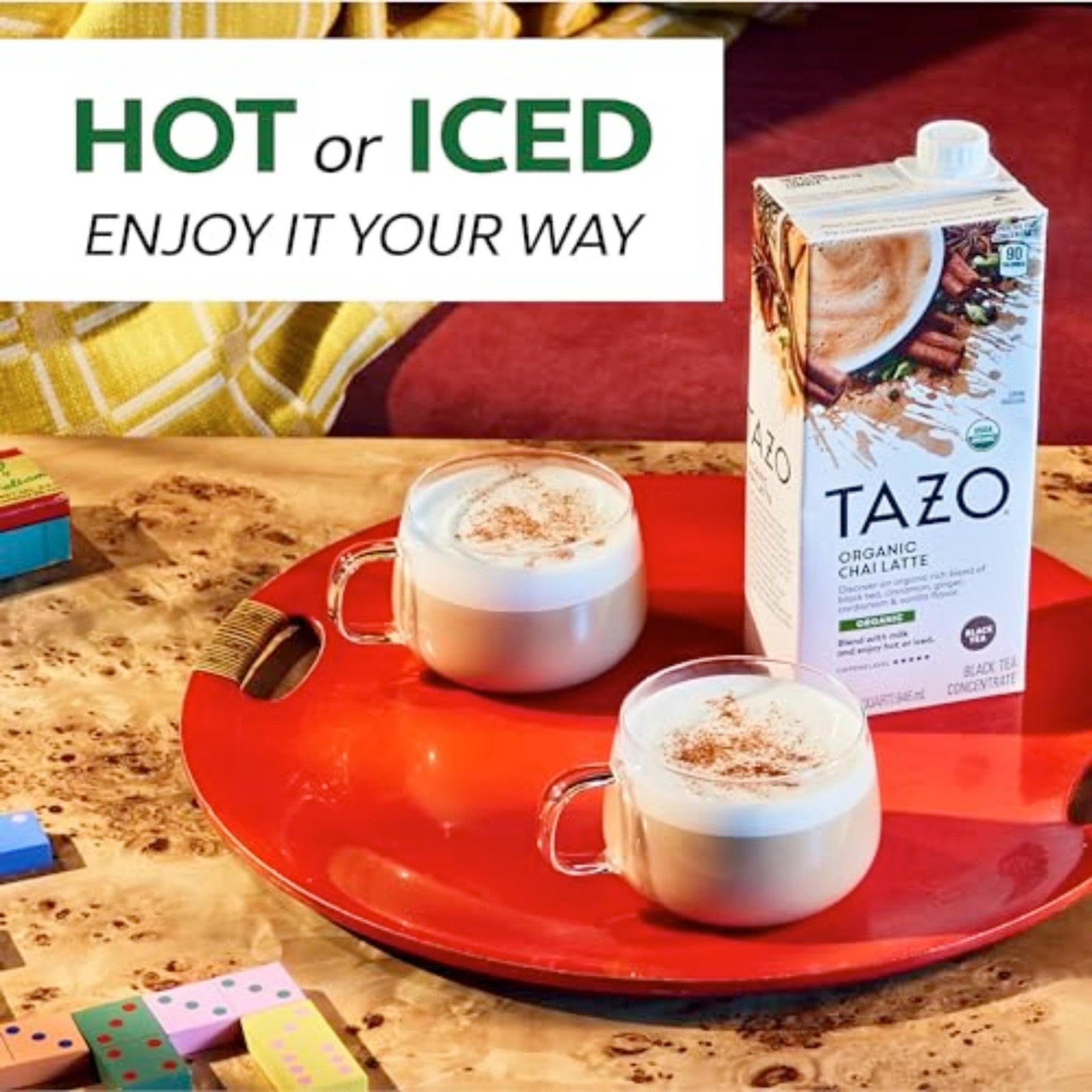 Organic Chai Latte Concentrate, Hot or Iced Black Tea, Easy-to-Serve, Everyday L