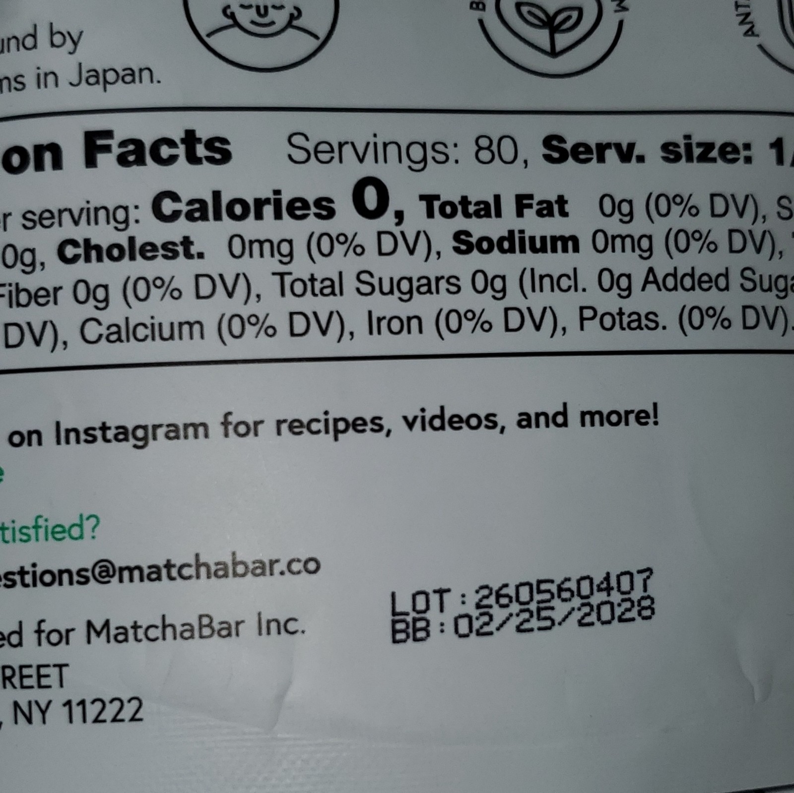 MatchaBar Ceremonial Grade Japanese Matcha Powder 80g Vegan Non-GMO 80
