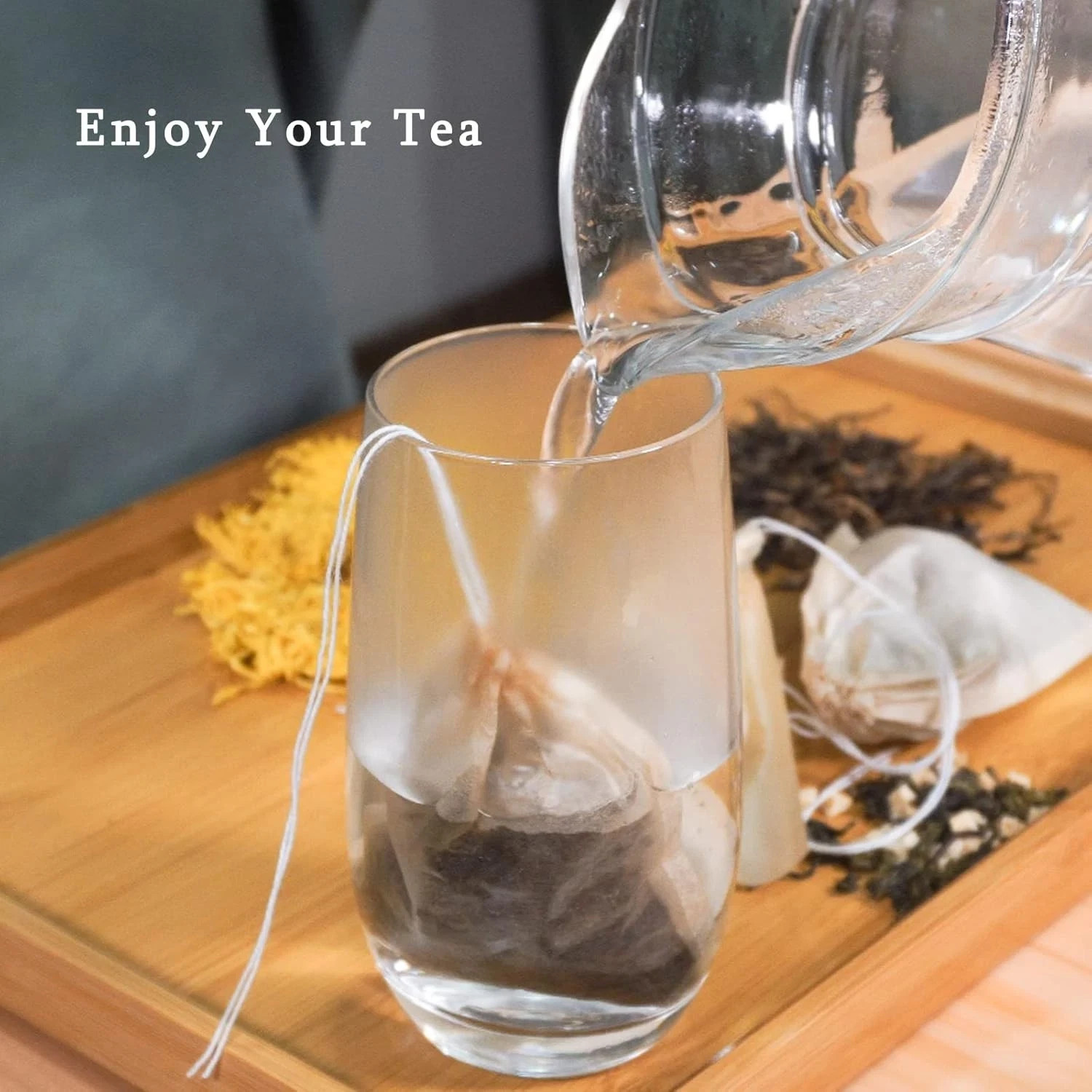 600 Pcs Disposable Tea Filter Bags for Loose Tea Drawstring Empty Tea Bags