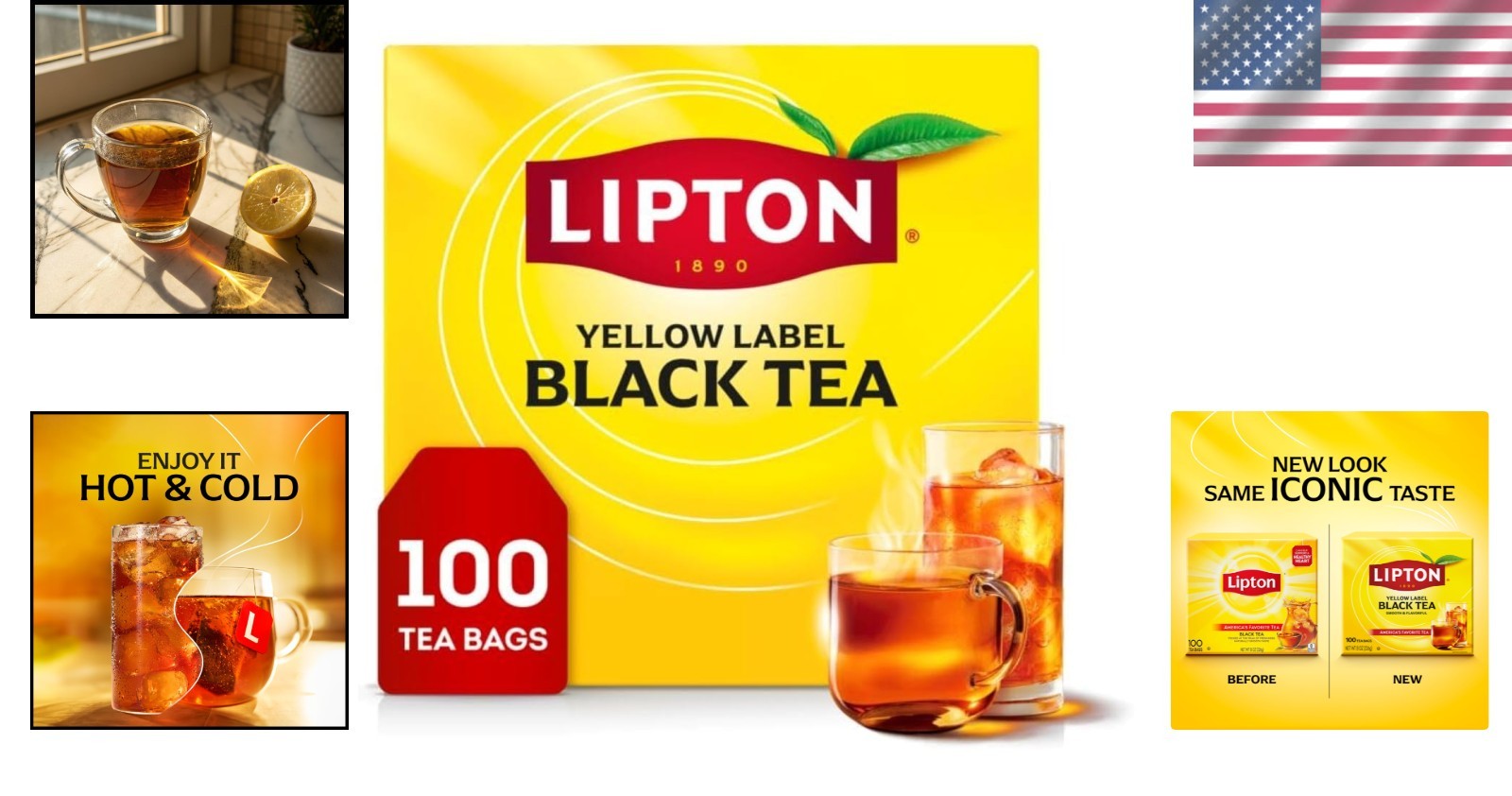 100 Dairy-Free Black Tea Bags – High Caffeine for a Boost Anytime, Hot or Iced