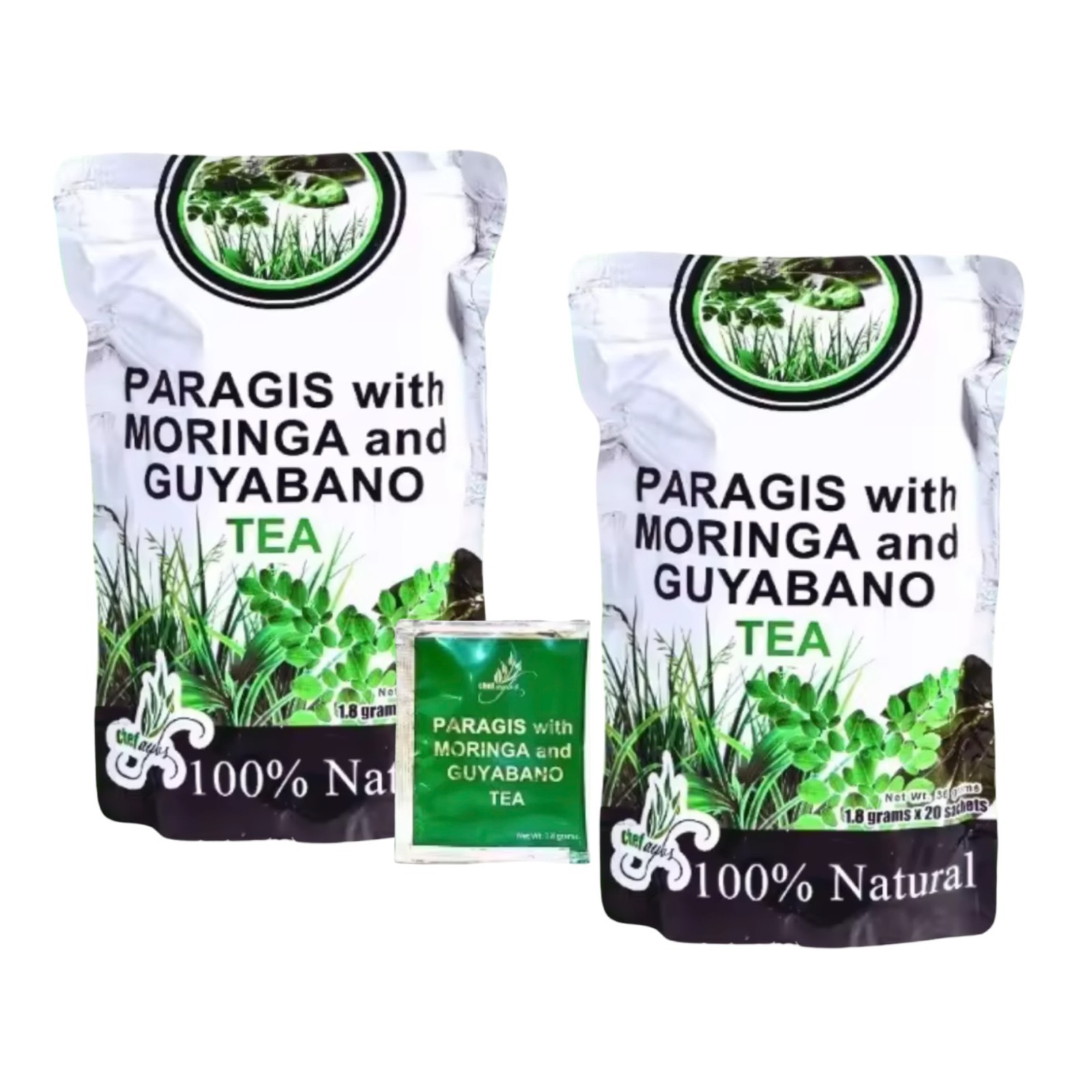 2-Pack Chef Ayb’s Paragis Tea with Moringa & Guyabano –Herbal Tea, Caffeine-Free