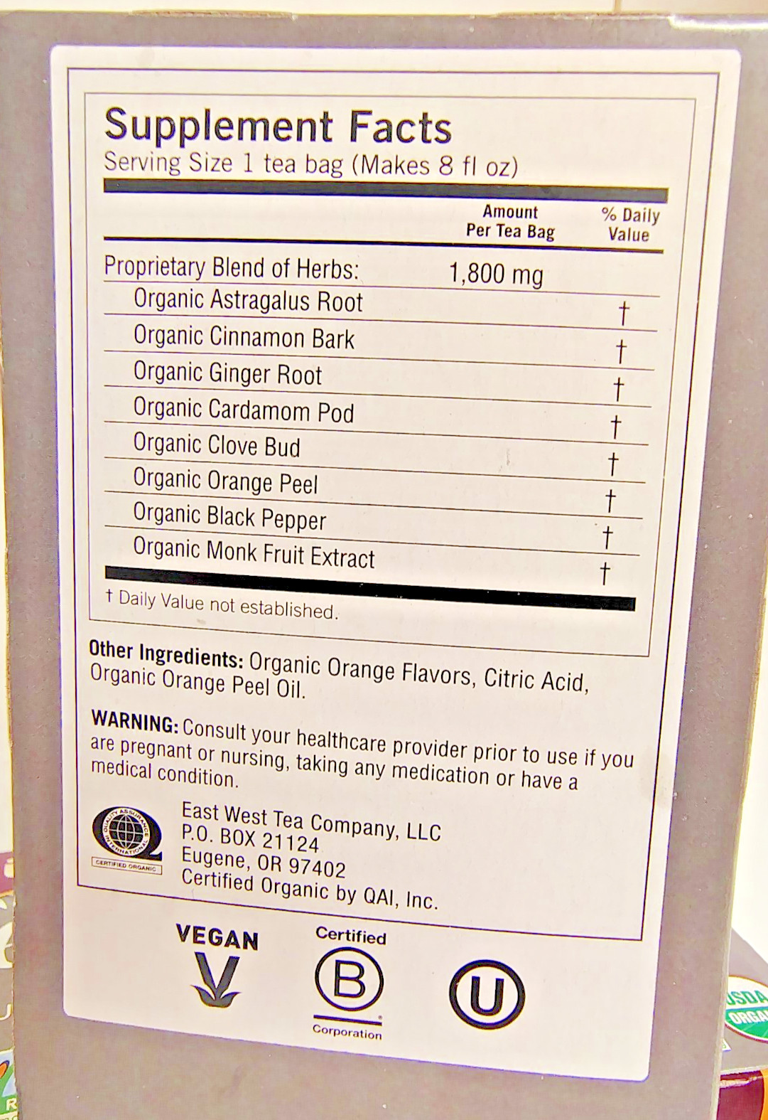 YOGI Orange Clove Tea, Caffeine Free, Organic/Vegan, BB 5/27, Lot of 3