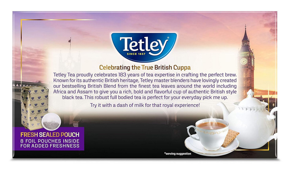 Tetley British Blend Premium Black Tea, 320 Teabags, Rainforest Alliance Certif