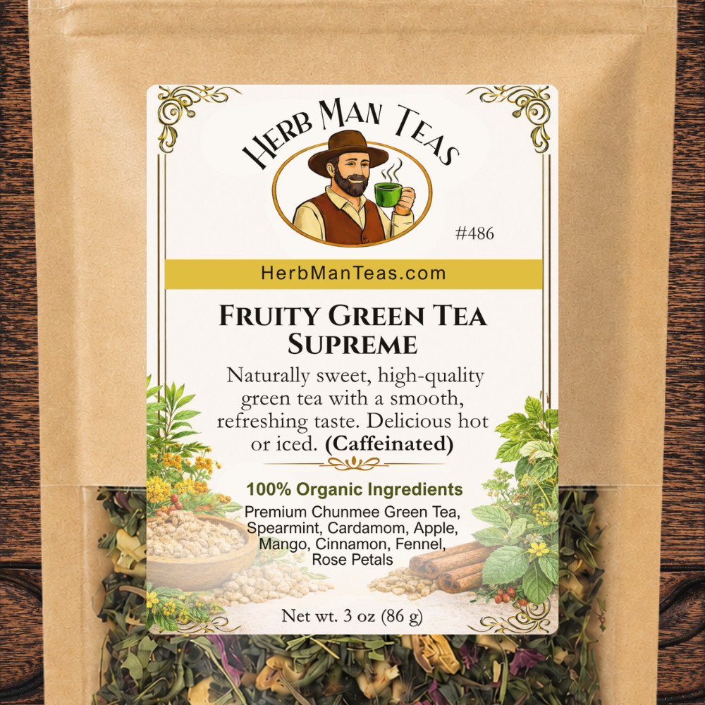 Organic FRUITY GREEN TEA SUPREME | Mango | Caffeinated | Delicious Hot or Iced