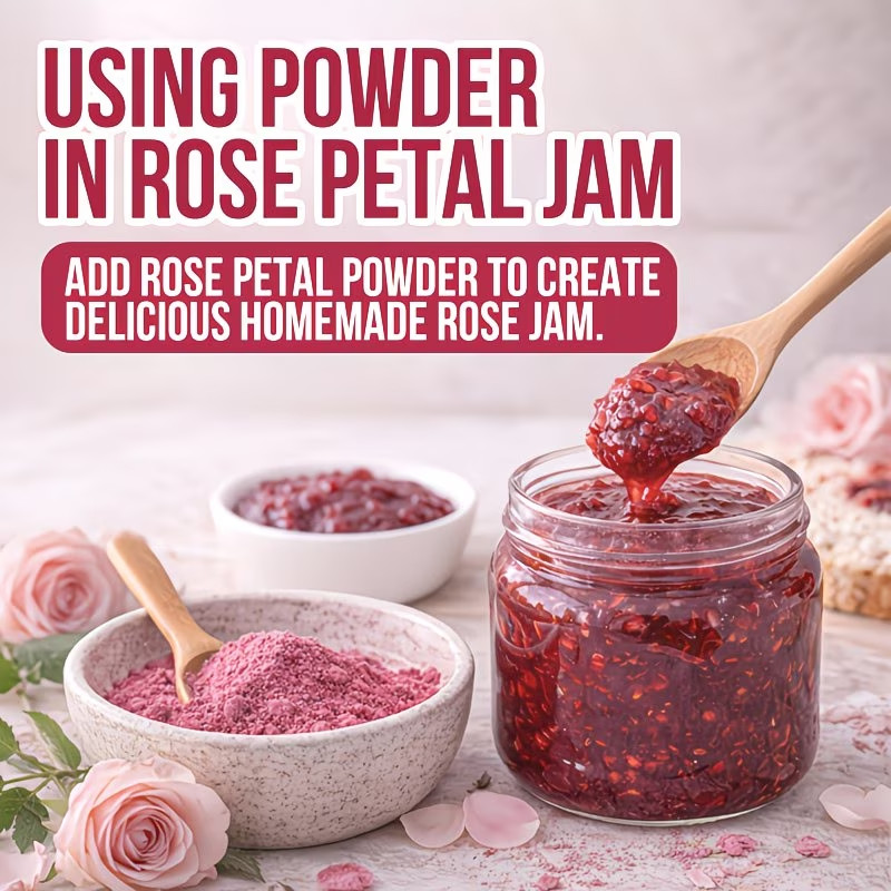 Finely Ground Rose Petal Powder Suitable Herbal Tea Latte Baking & Desserts
