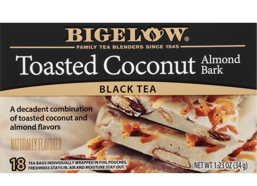 Bigelow Toasted Coconut Almond Bark Black Tea Bags – 18 Count, Dessert Tea