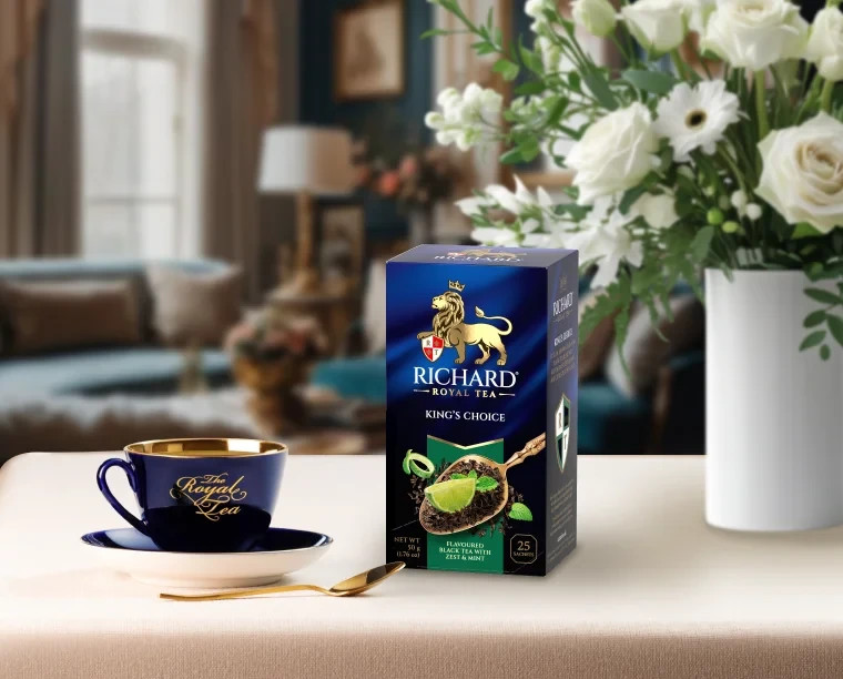 King’s Choice RICHARD Flavoured Black Tea w Zest & Mint 25 sachets Russia RF
