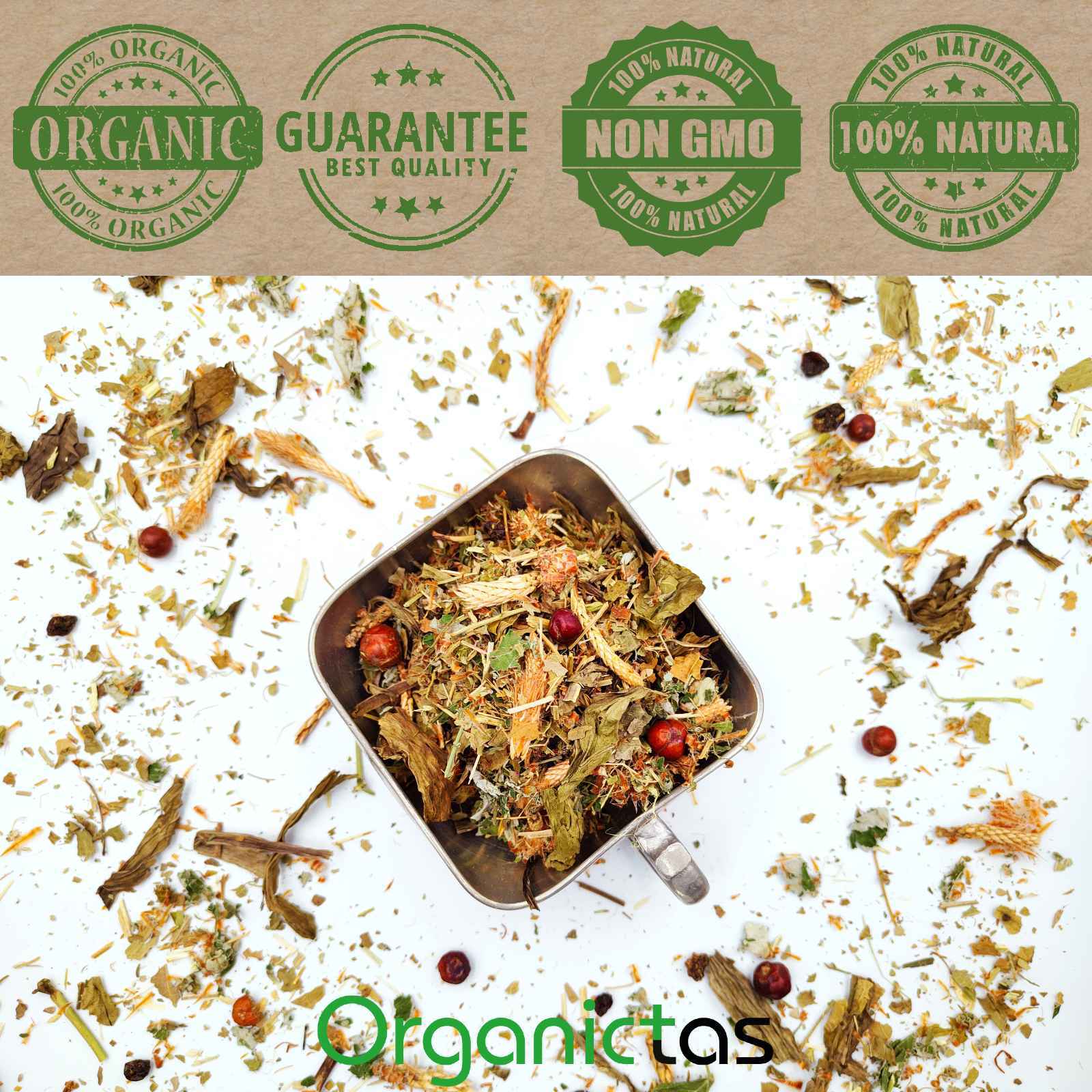 Organic Tea Blend with 10 Herbs for Body & Blood Detox, Cleanse and Purifying