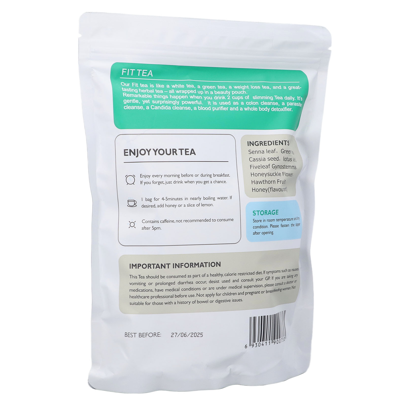 28 Day Herbal Green Tea Individually Packaged Professional Grinding Process Tea