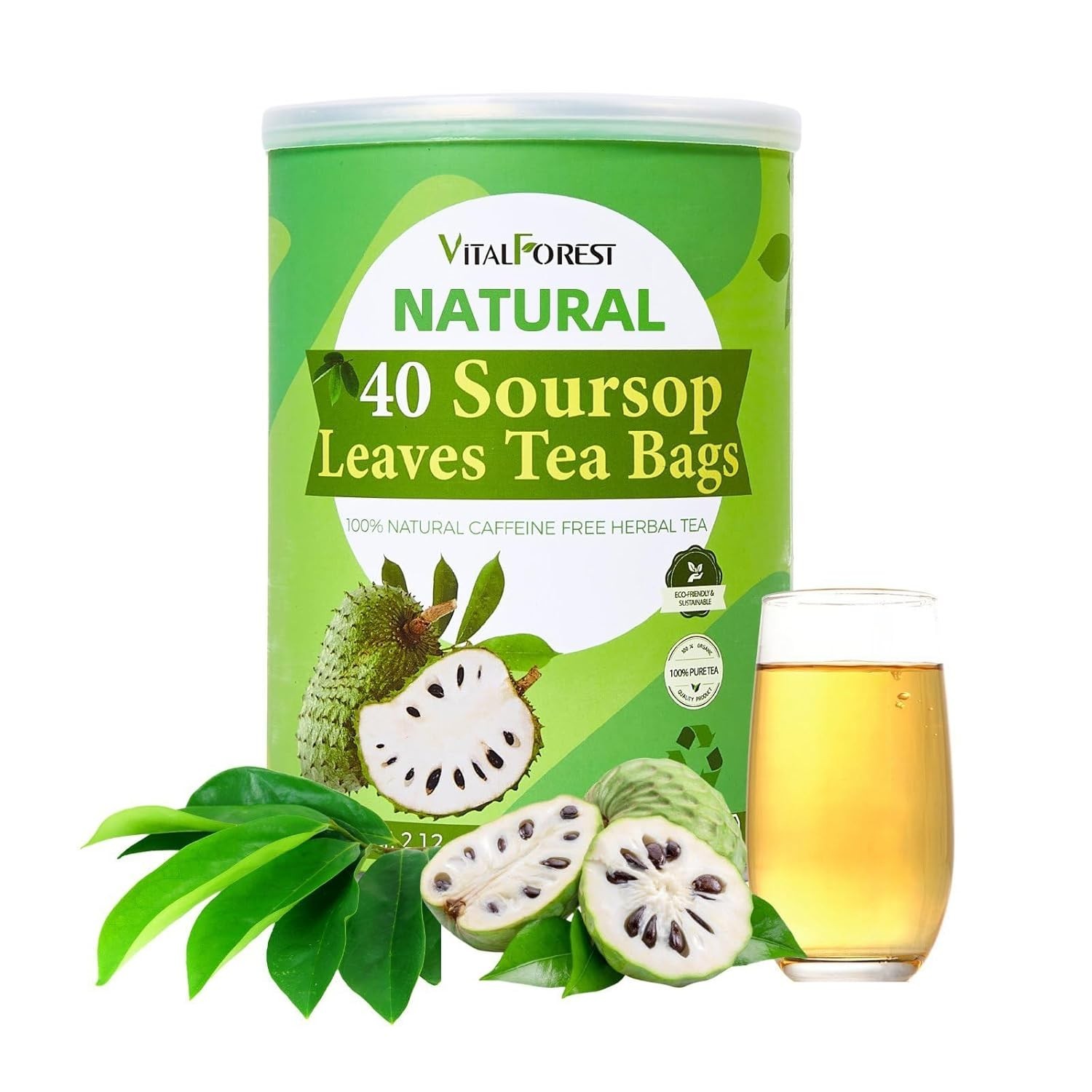 Soursop Graviola Leaf Tea Bags – 40 Count of Stress Relief and Wellness
