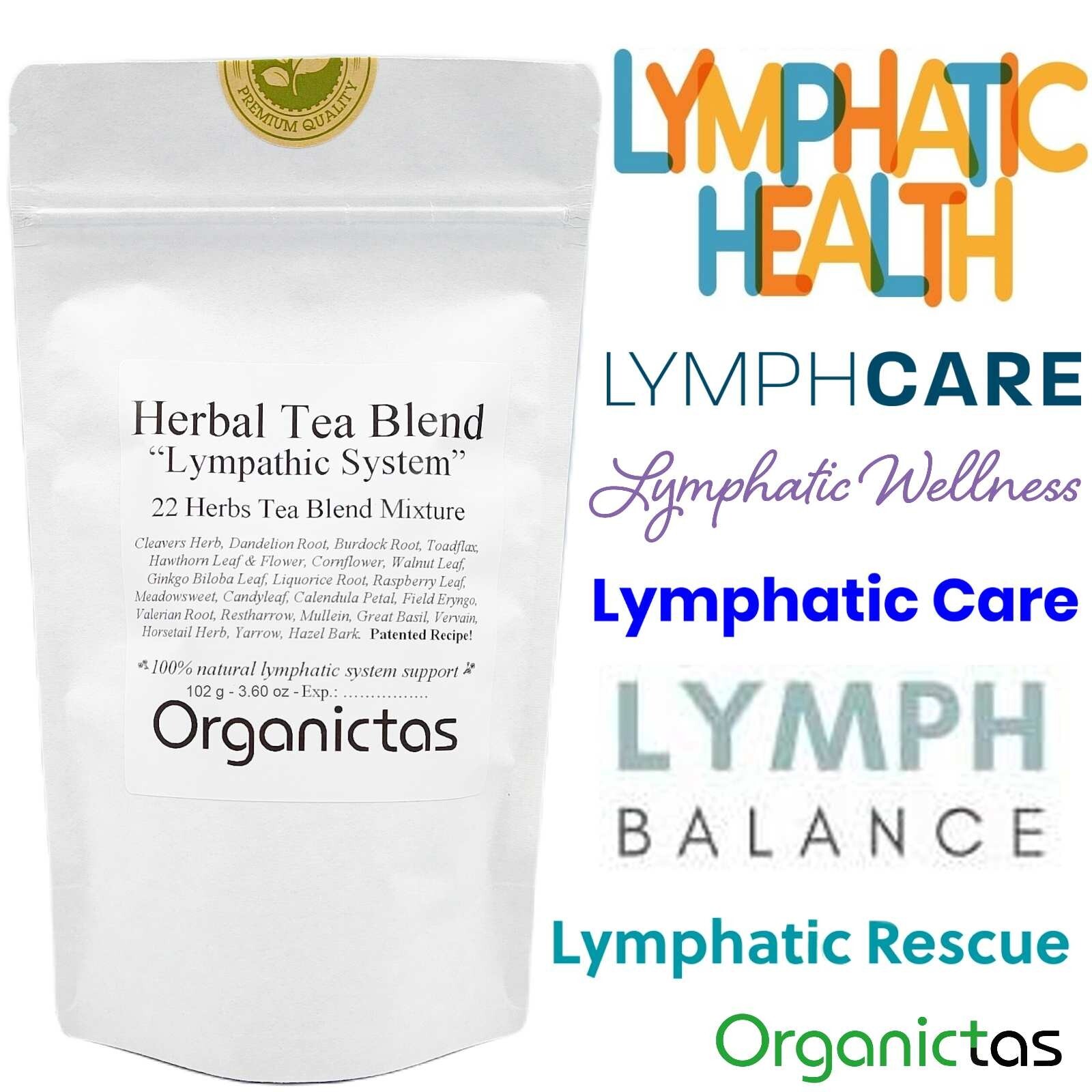 22 LYMPHATIC HERBS TEA Blend – Natural LYMPH CLEANSE – LYMPHATIC VESSELS Support