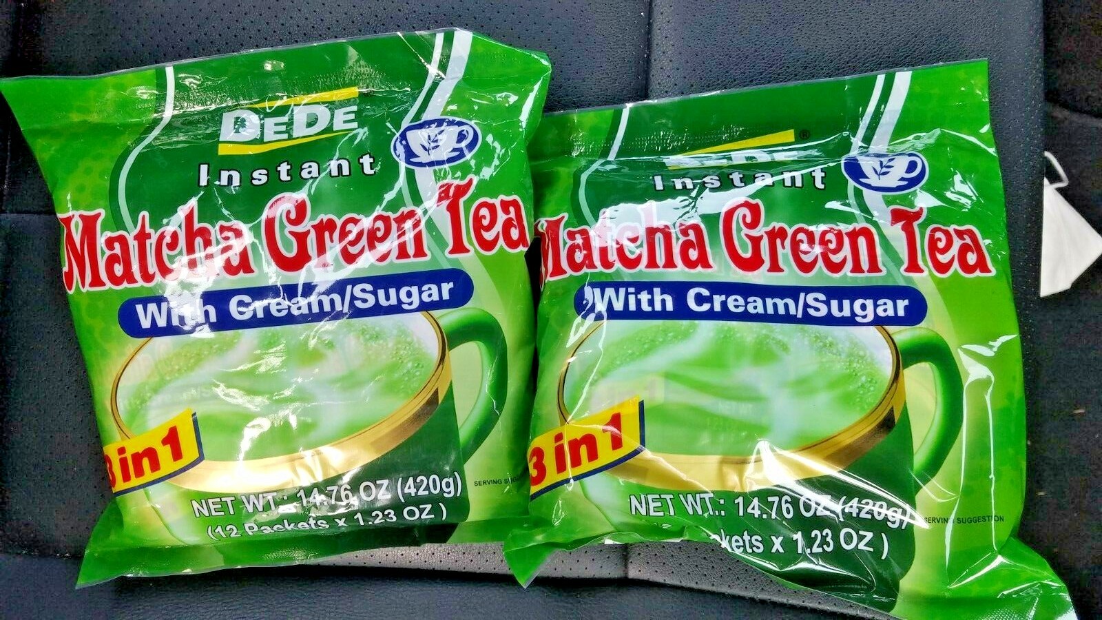2 PACK DEDE 3 IN 1 INSTANT MATCHA GREEN TEA WITH CREAM SUGAR