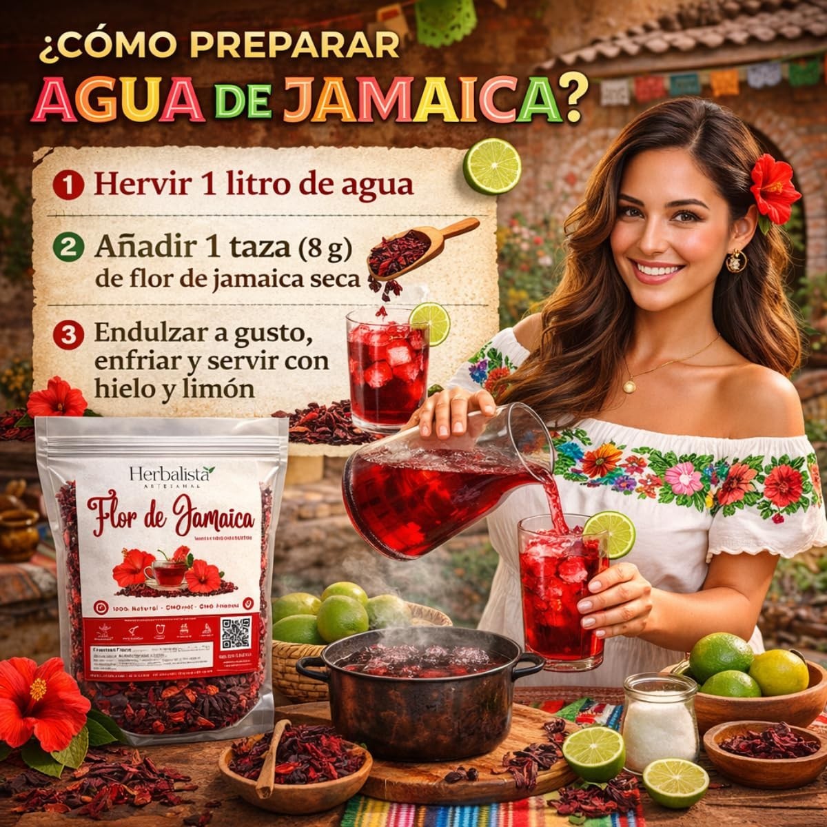 Flor de Jamaica 4oz (114g) – Mexican Hibiscus Petals IMPORTED FROM MEXICO