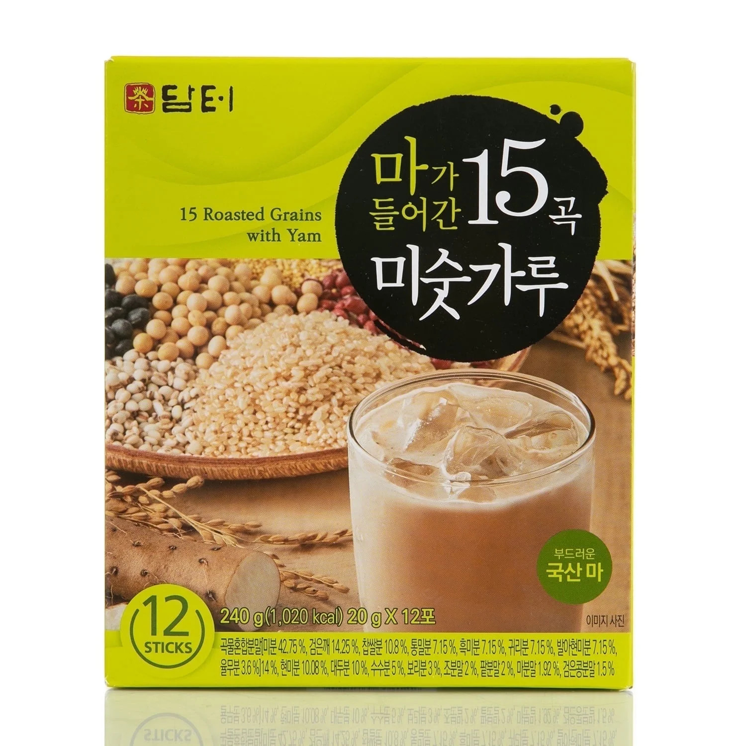 Damtuh 15-Grain Roasted Grain & Yam Misugaru Powder Drink Mix, 20g Sticks (12 C