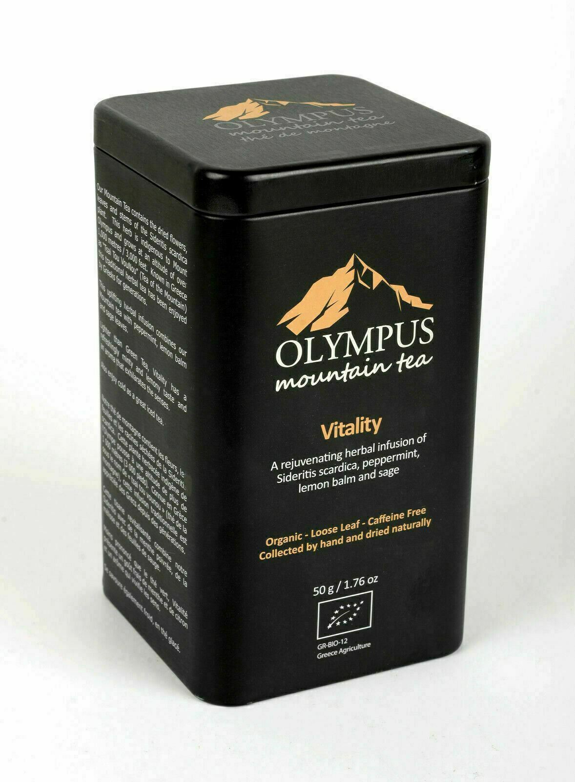 Vitality OLYMPUS Mountain Tea. Organic Tea Herb Mix of: Greek Mountain Tea (Side