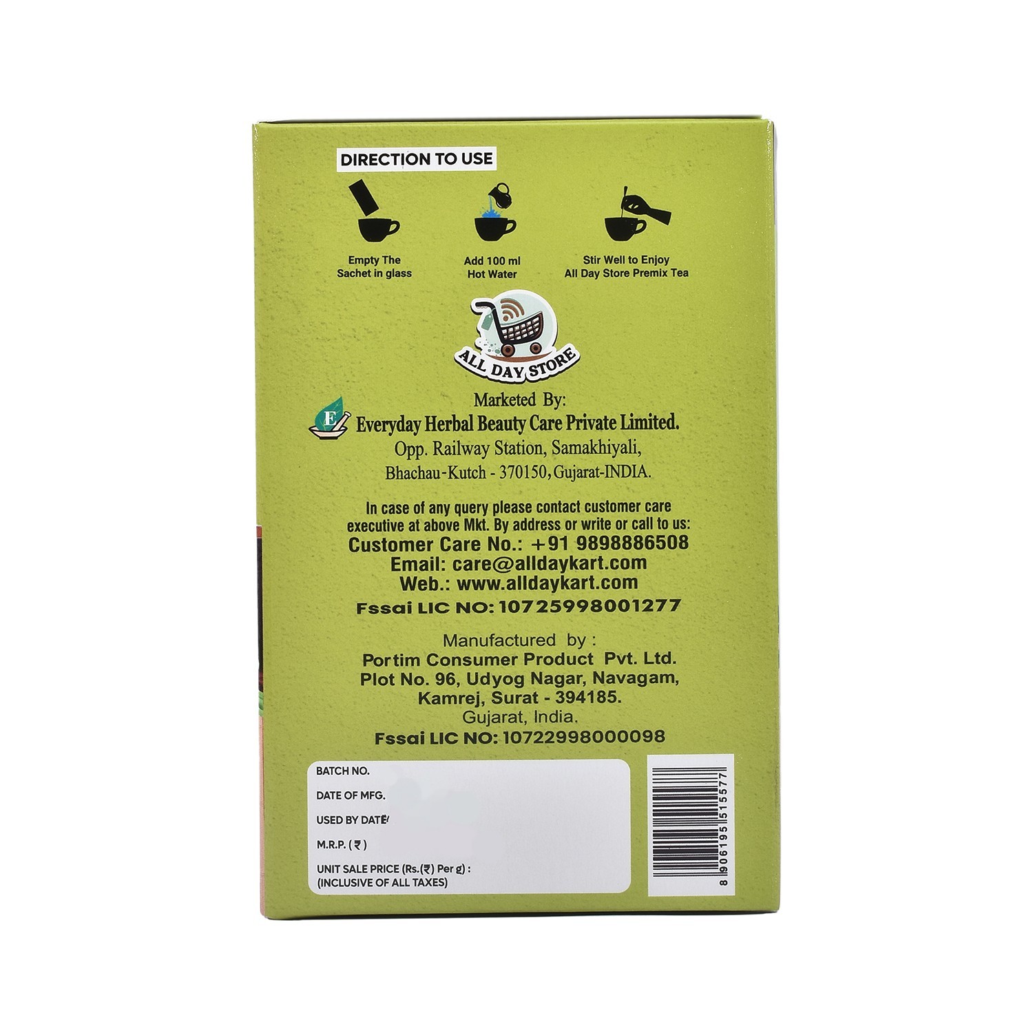 All Day Store Ready to Drink Lemongrass Tea 10 Sachets Instant Beverage