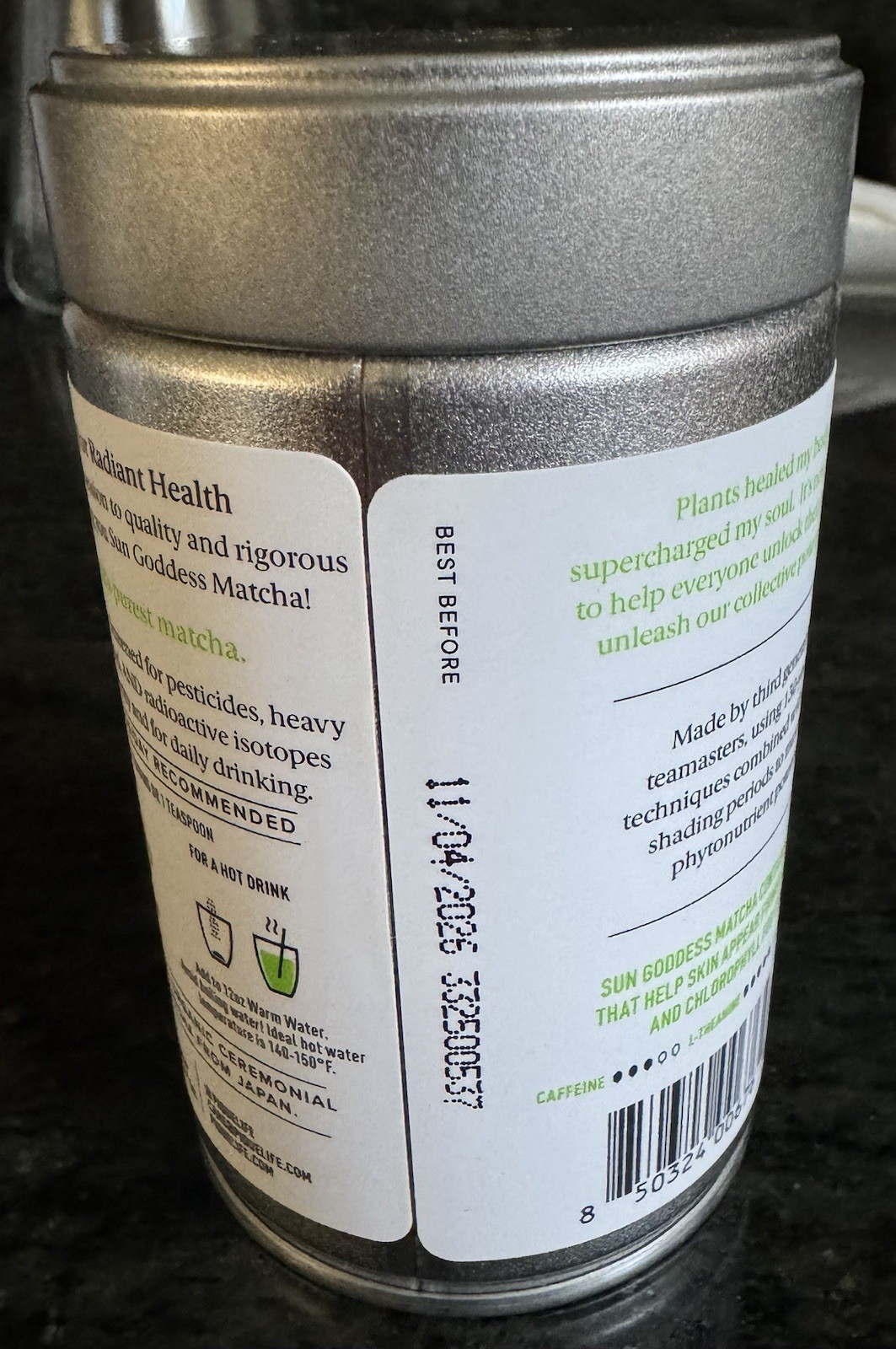 Pique Sun Goddess Organic Matcha Green Tea Radiant Skin Ceremonial Grade 2.5oz