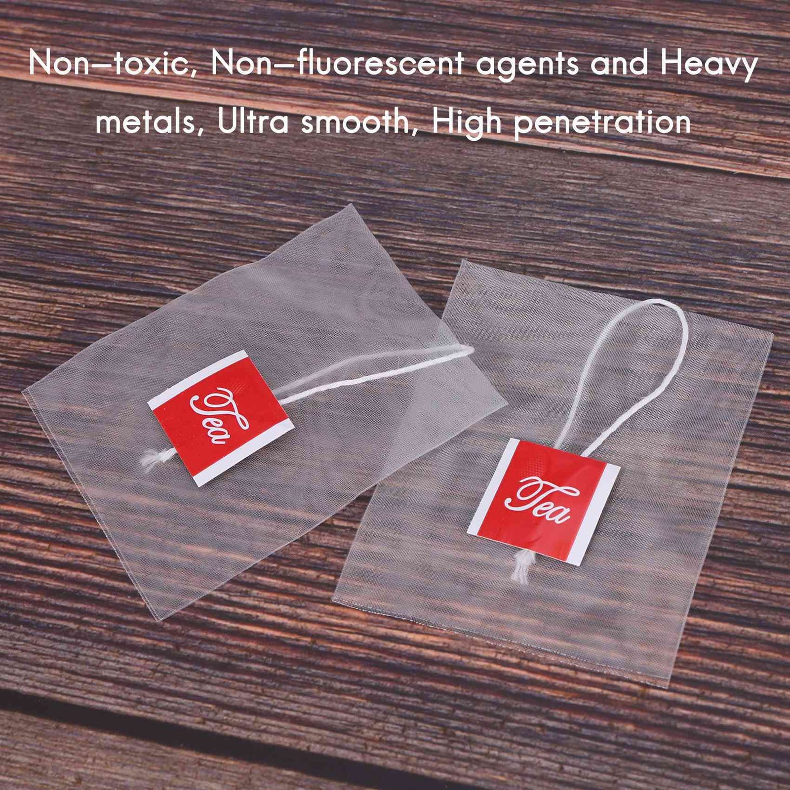 1000Pcs5.5 X 7Cm Pyramid Tea Bag Nylon Tea Bag Single String Label1139