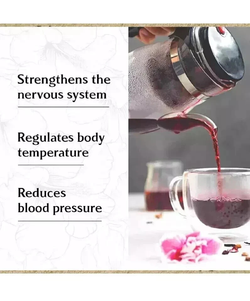 Dried Hibiscus Flowers Cut & Sifted, Flor de Jamaica, Hibiscus Tea Jamaica 100g