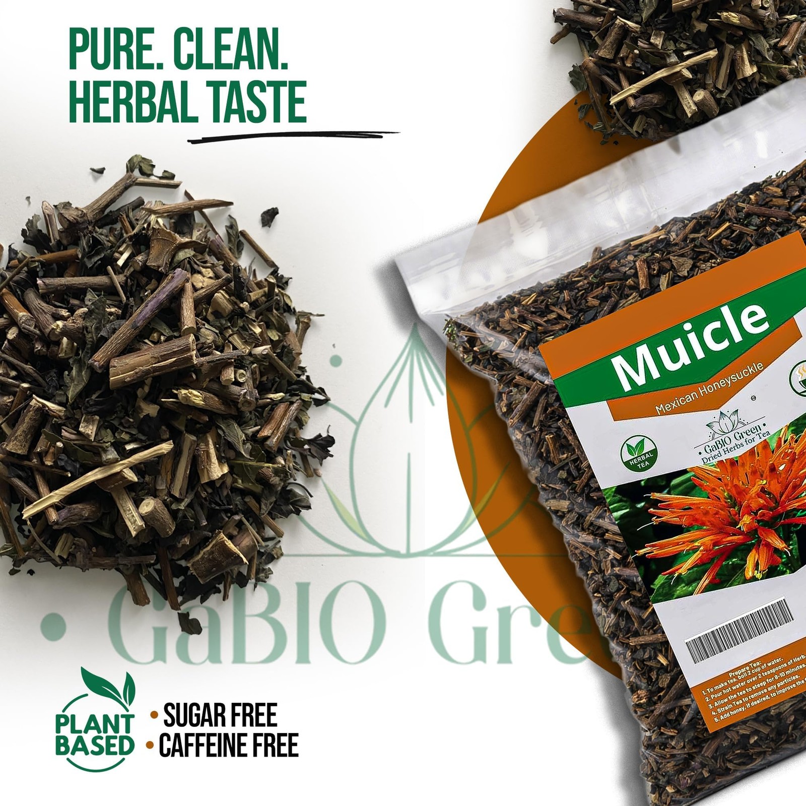 Muicle Mexican Honeysuckle Hierba tea 2 oz 100 % natural ,Gabio Green 2