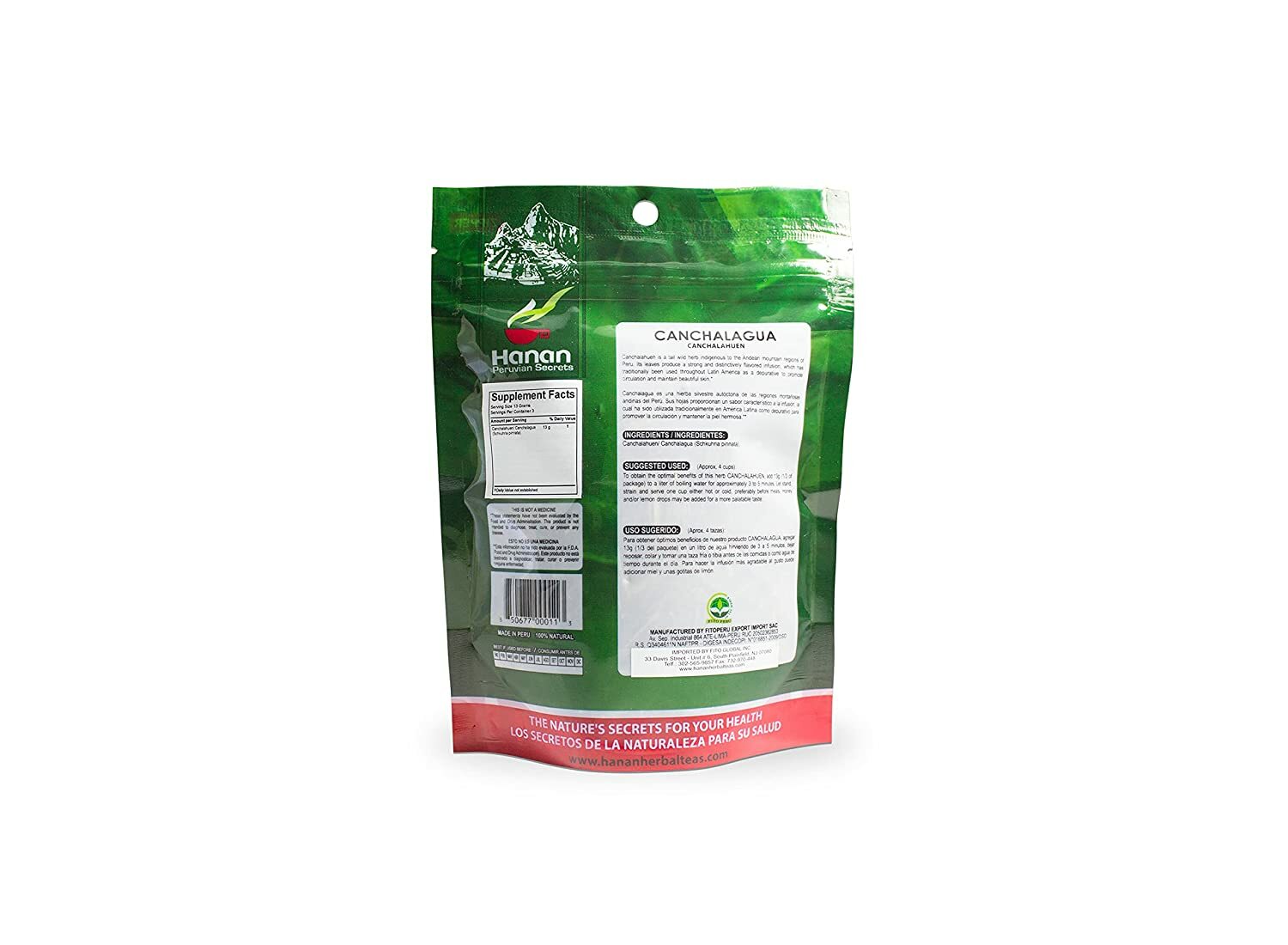 Hanan Peruvian Secrets Canchalaguen Herbal Tea | 100% Natural Canchalahuen | 1.4