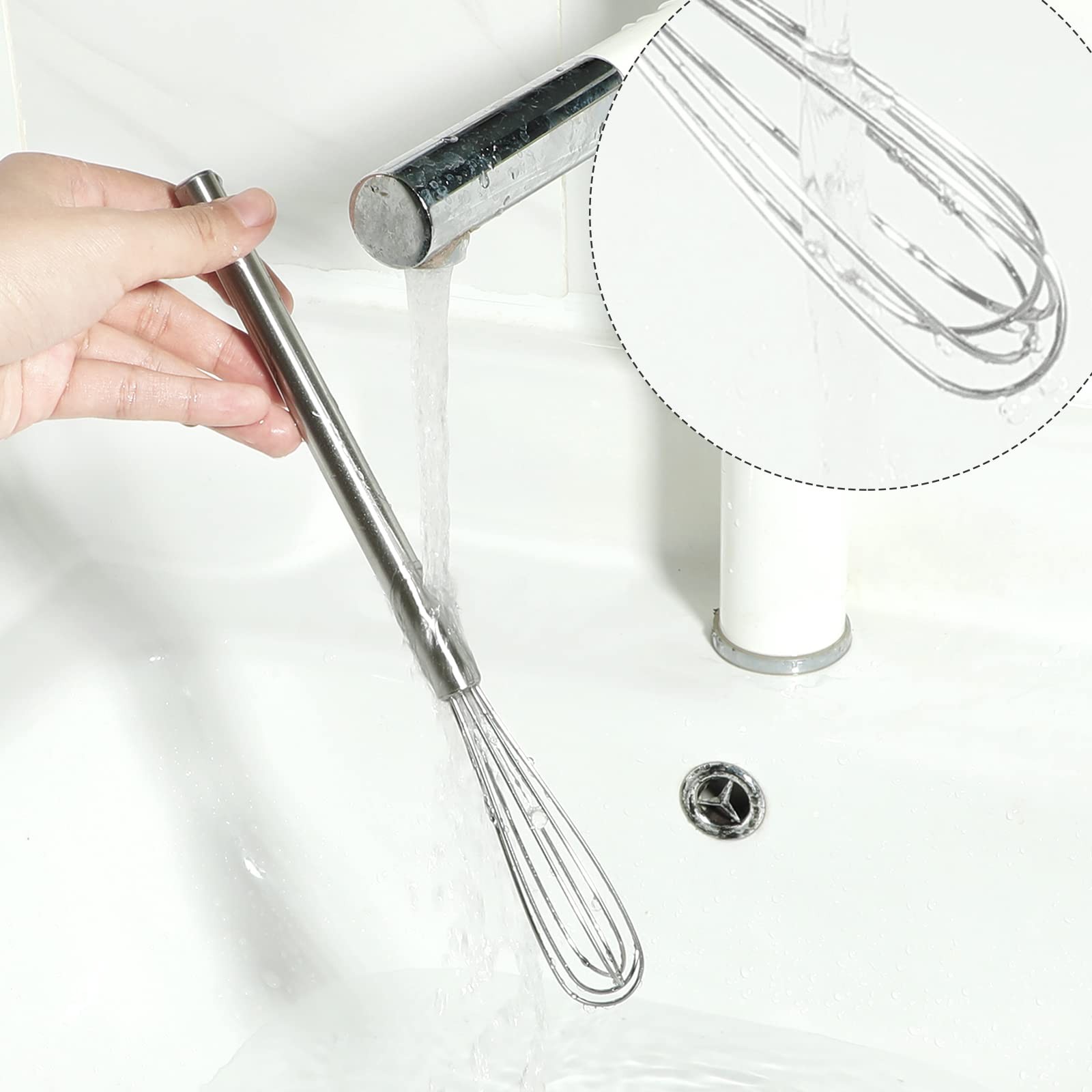 Webake 2 Pack Mini Whisks 304 Stainless Steel Small Whisks, Whisk,