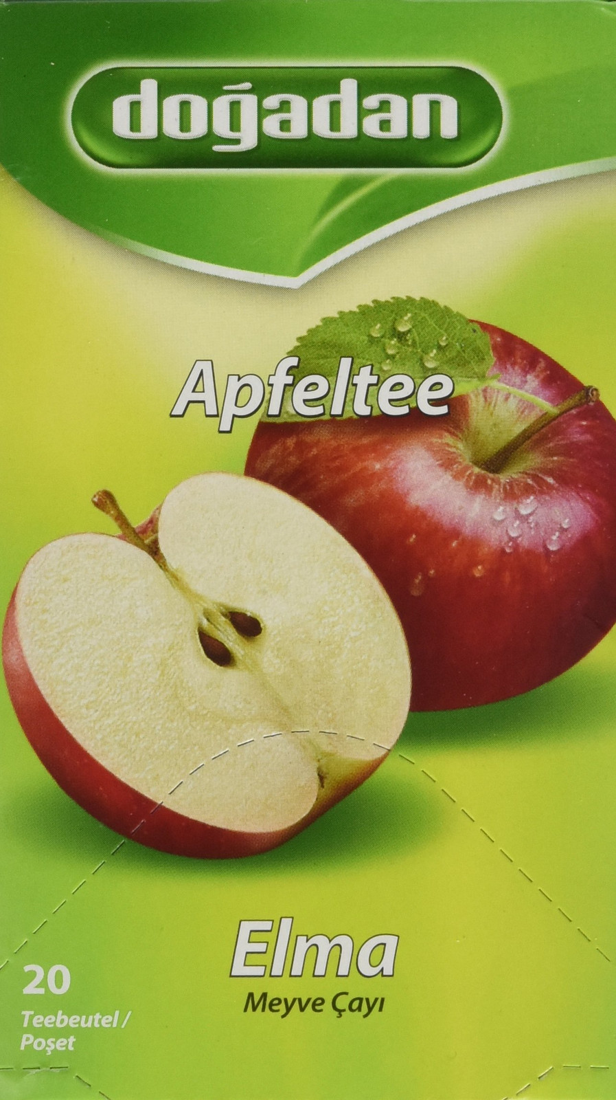 Apple Fruit Tea Bags 20 Count Hibiscus Lemon Cinnamon Stevia Hot or Cold