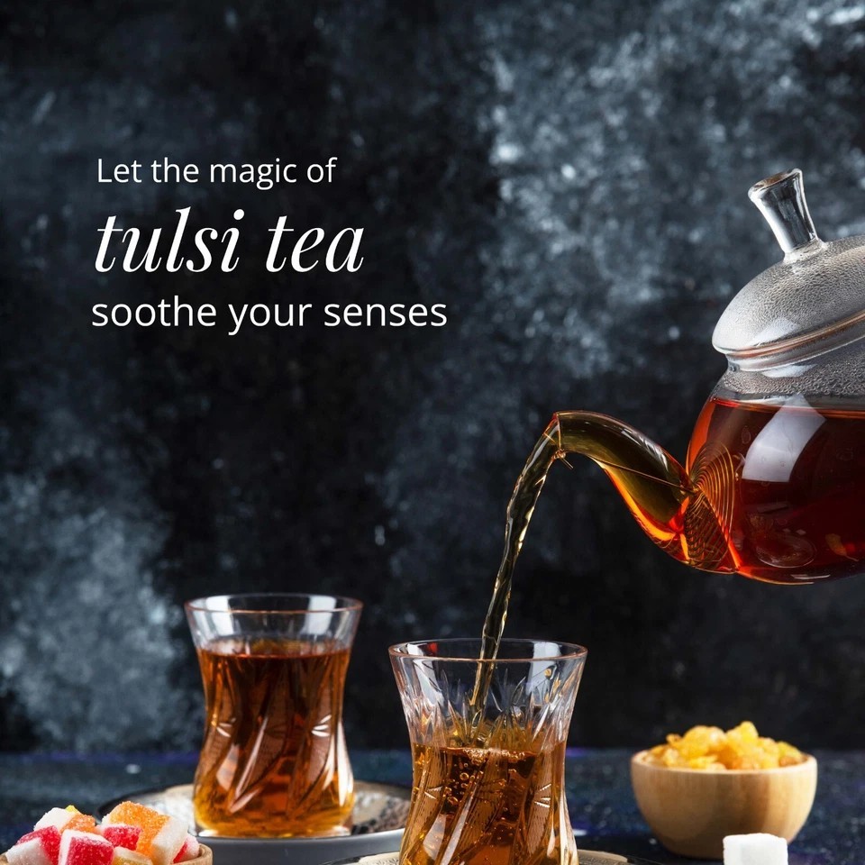 Pure Holy Basil Tea, 75 Tea Bags, 100% Pure Tulsi Tea, Herbal Tea, Caffeine Free