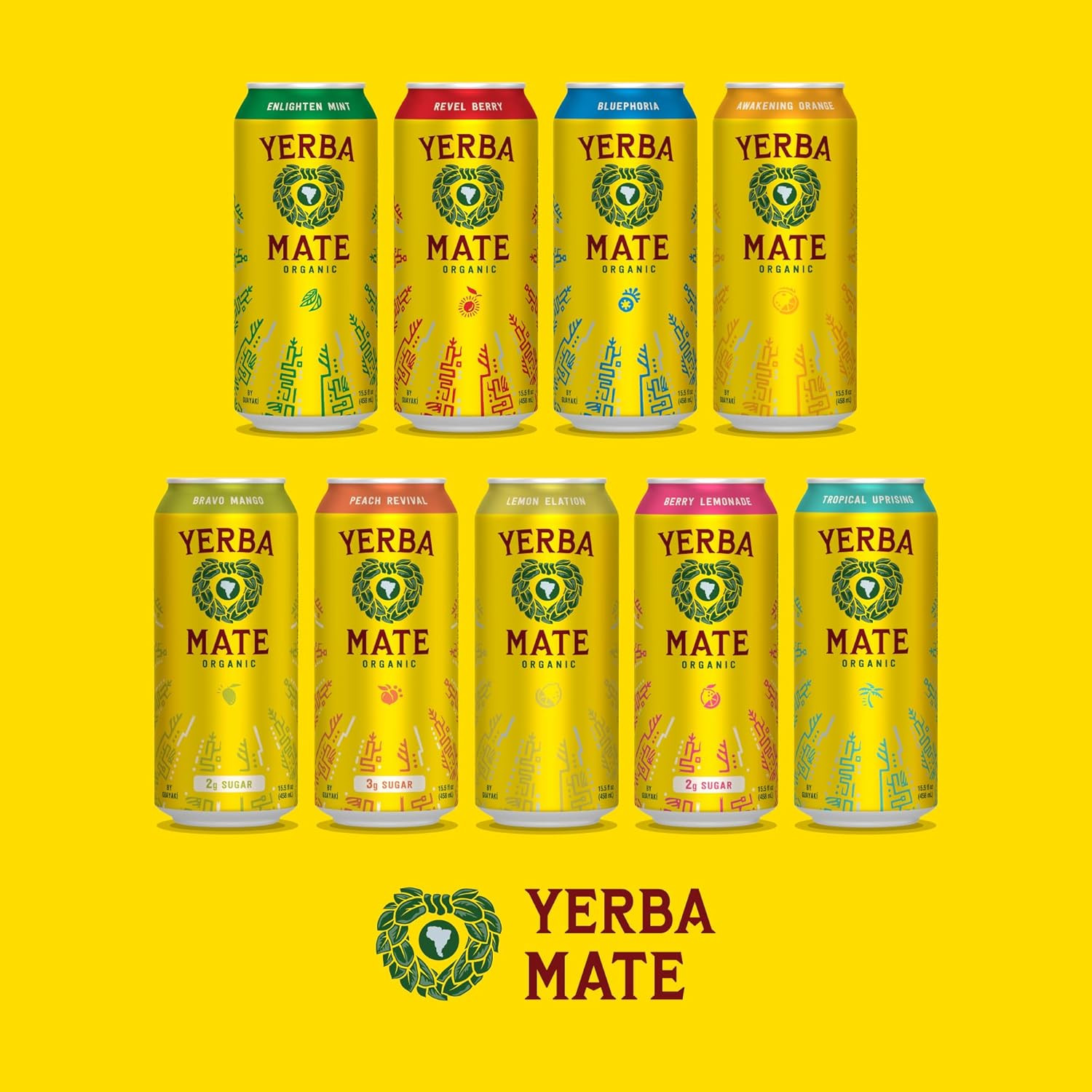 Yerba Madre Organic Yerba Mate, Energy Drink Alternative, Bravo Mango, Low Sugar