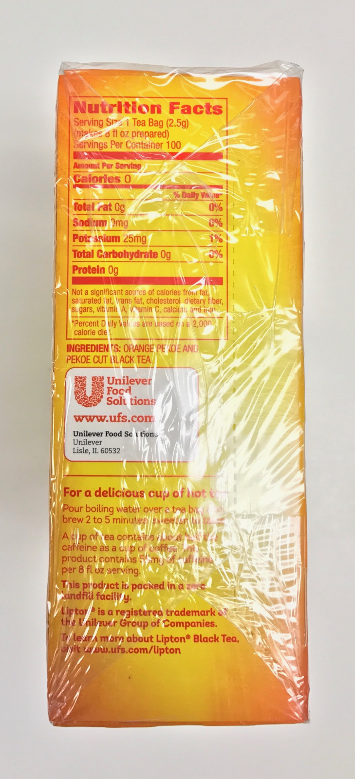 Lipton 100% Natural Black Tea, 100 tea bags (Packaging may vary)