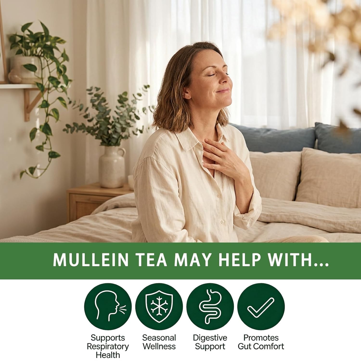 Caffeine-Free Mullein Leaf Tea Bags – 20 Teabags for Detox & Respiratory Health