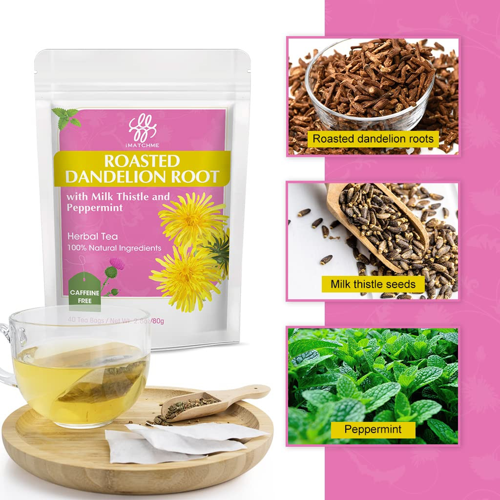 Premium Roasted Dandelion Root Tea with Milk Thistle and Peppermint – Herbal Tea