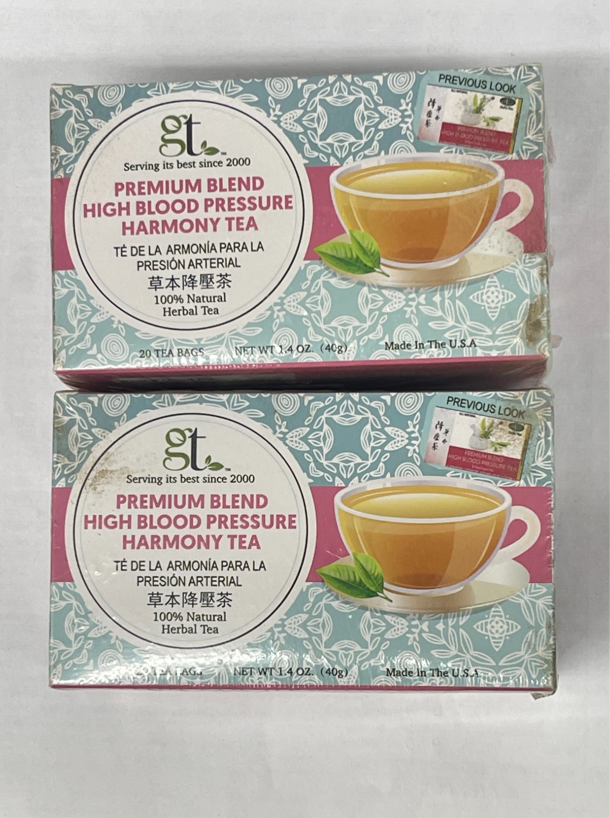 Gt Premium Blend High Blood pressure Tea Box Damage 20 tea bags (2 Pack)EXP:4/26