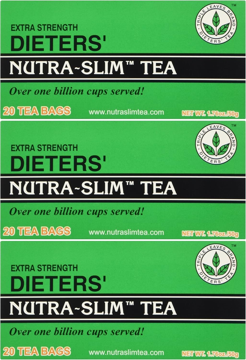 20-Pack Nutra-Slim Herbal Green Tea – Extra Strength Dietary Detox Solution