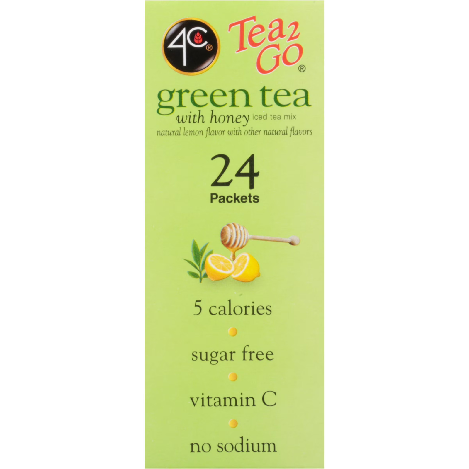 Green Tea with Honey Sticks 24 Packets 3 Pack