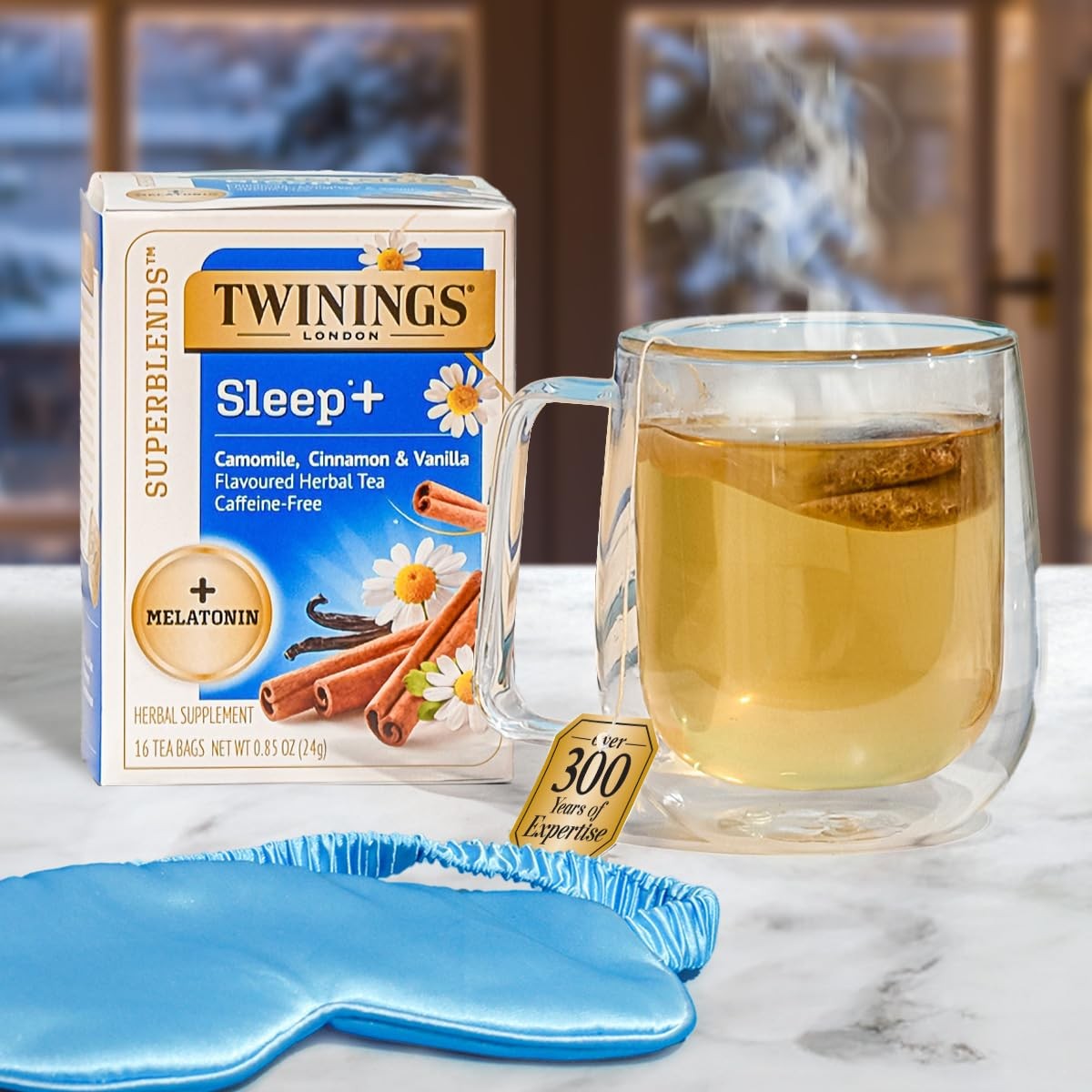 Twinings Superblends Sleep+ Herbal Tea with 1mg Melatonin, Camomile 96 Teabags