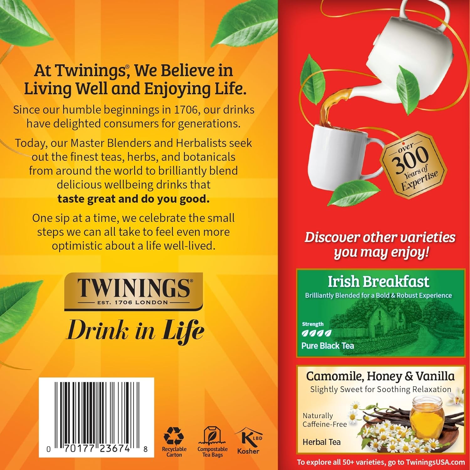 Twinings English Breakfast Black Tea, 100 Individually Wrapped Tea Bags