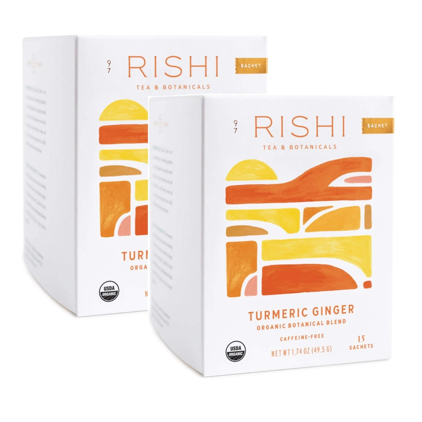 Rishi Tea Turmeric Ginger Tea – 15 sachets (Pack of 2) EXP DATE FEB 2027