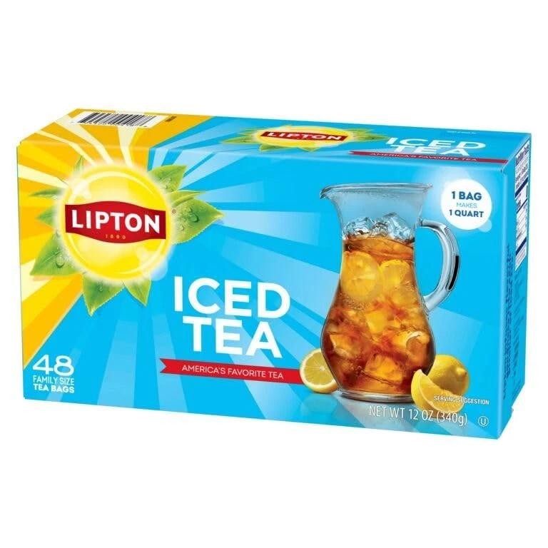 Lipton Unsweetened Iced Tea Bags, Family Size Zero 48 Count (pack of 1)