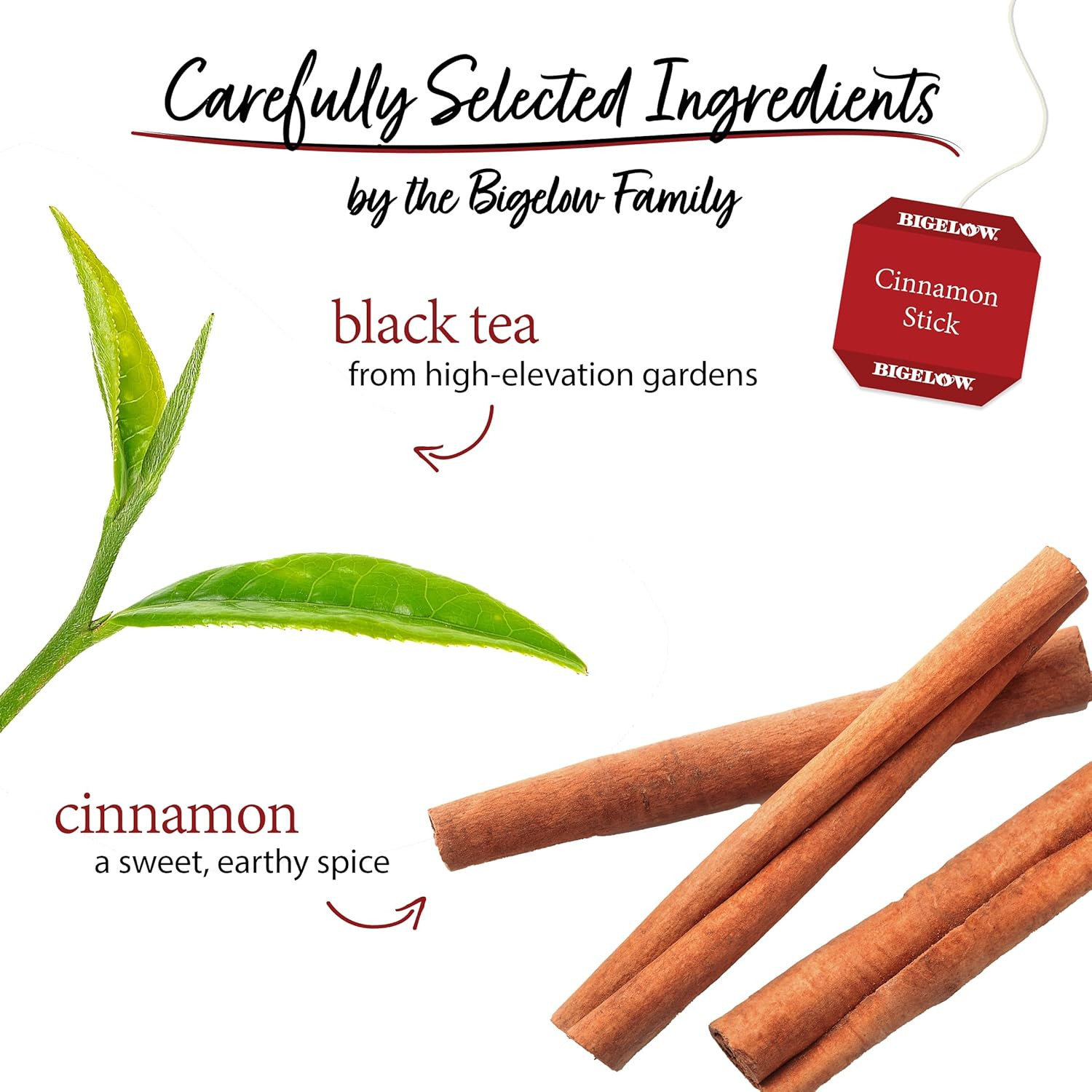 Bigelow Tea Cinnamon Stick Black Tea, Caffeinated Tea with Cinnamon, 20 Count Bo