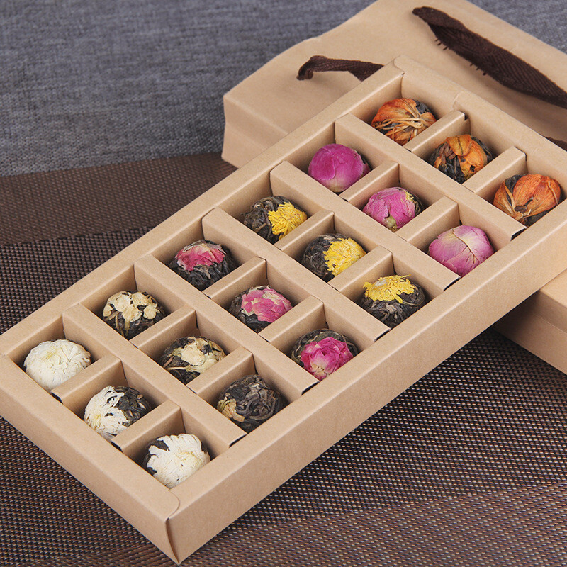 Yunnan Raw Pu’er Scented Tea 120g (18pcs) Dragon Ball Gift Box Jasmine 6 Flavor