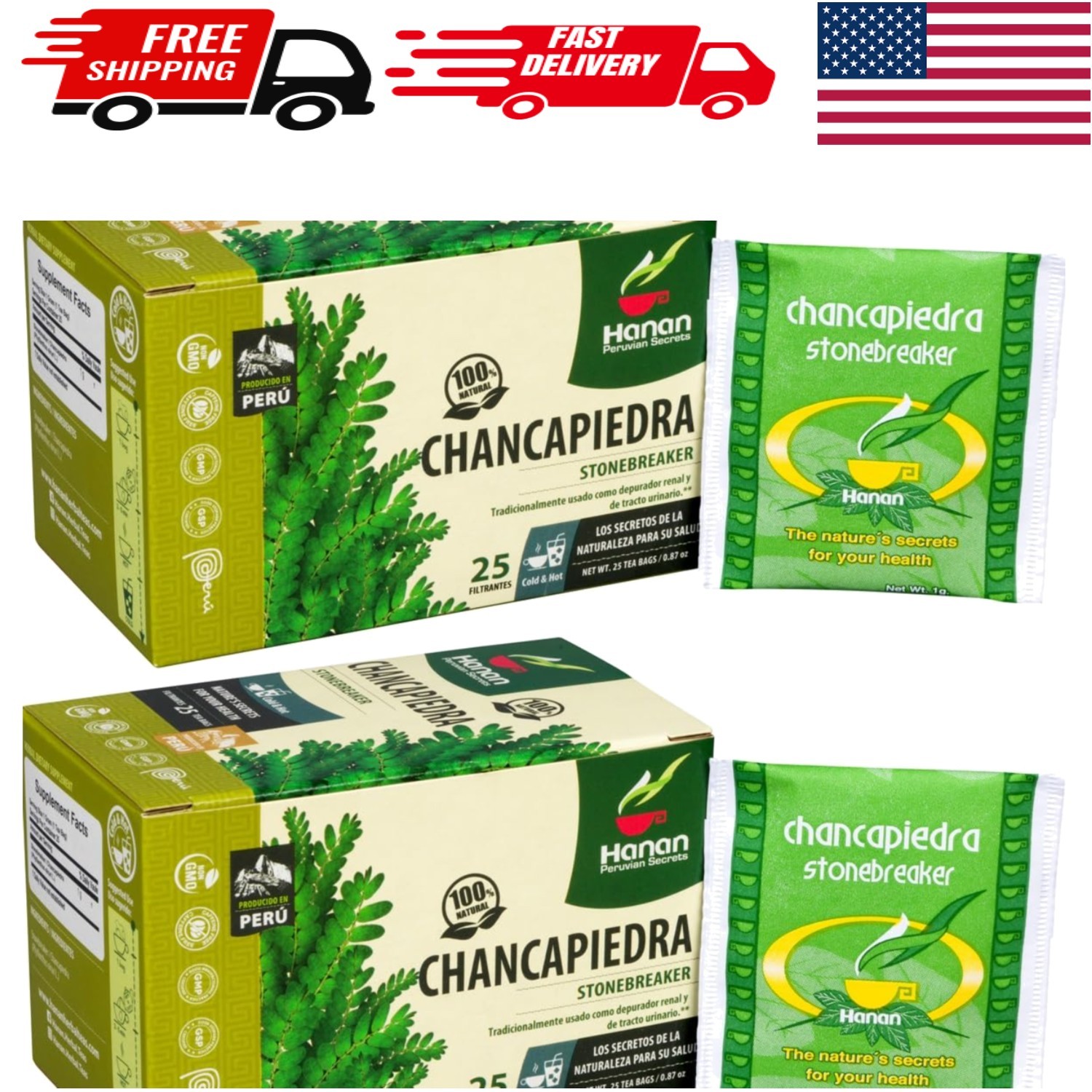 Hanan Chanca Piedra Tea – Wild-Grown, Pure Herbal Tea for Vitality – 50 Count