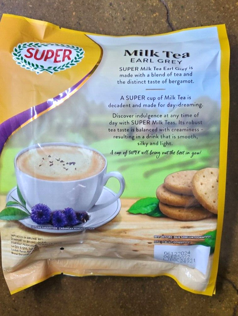 2 PACK SUPER MILK TEA EARL GREY 25 STICKS EACH BAG