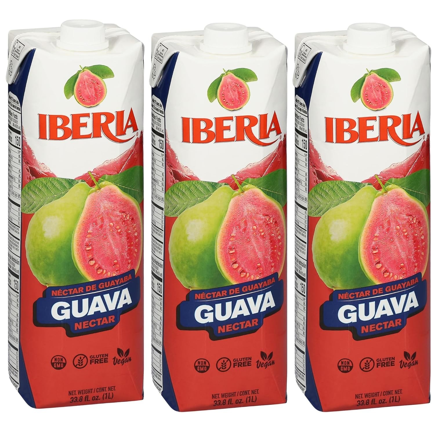 Delicious Guava Nectar, 33.8 fl oz Bottles (Pack of 3) – All-Natural & Non-GMO