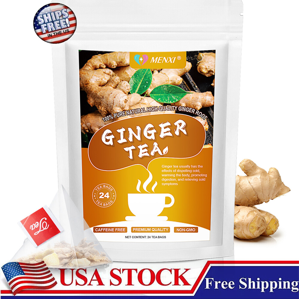 24 Turmeric Ginger Cinnamon Tea Bags No Additive Support Brain Weight Sleep Skin