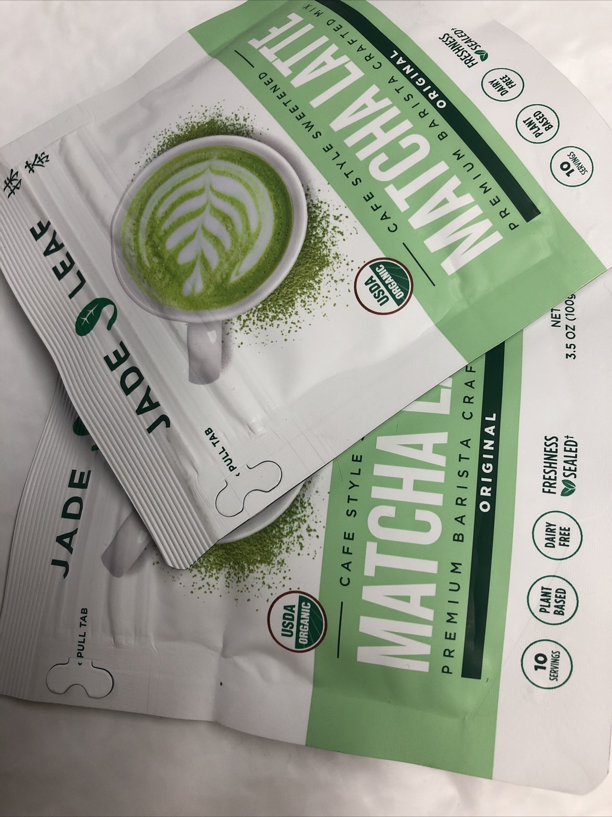 NEW (2) Jade Leaf MATCHA LATTE Organic Cafe SwPremium Barista Crafted Mix 3.5 Oz