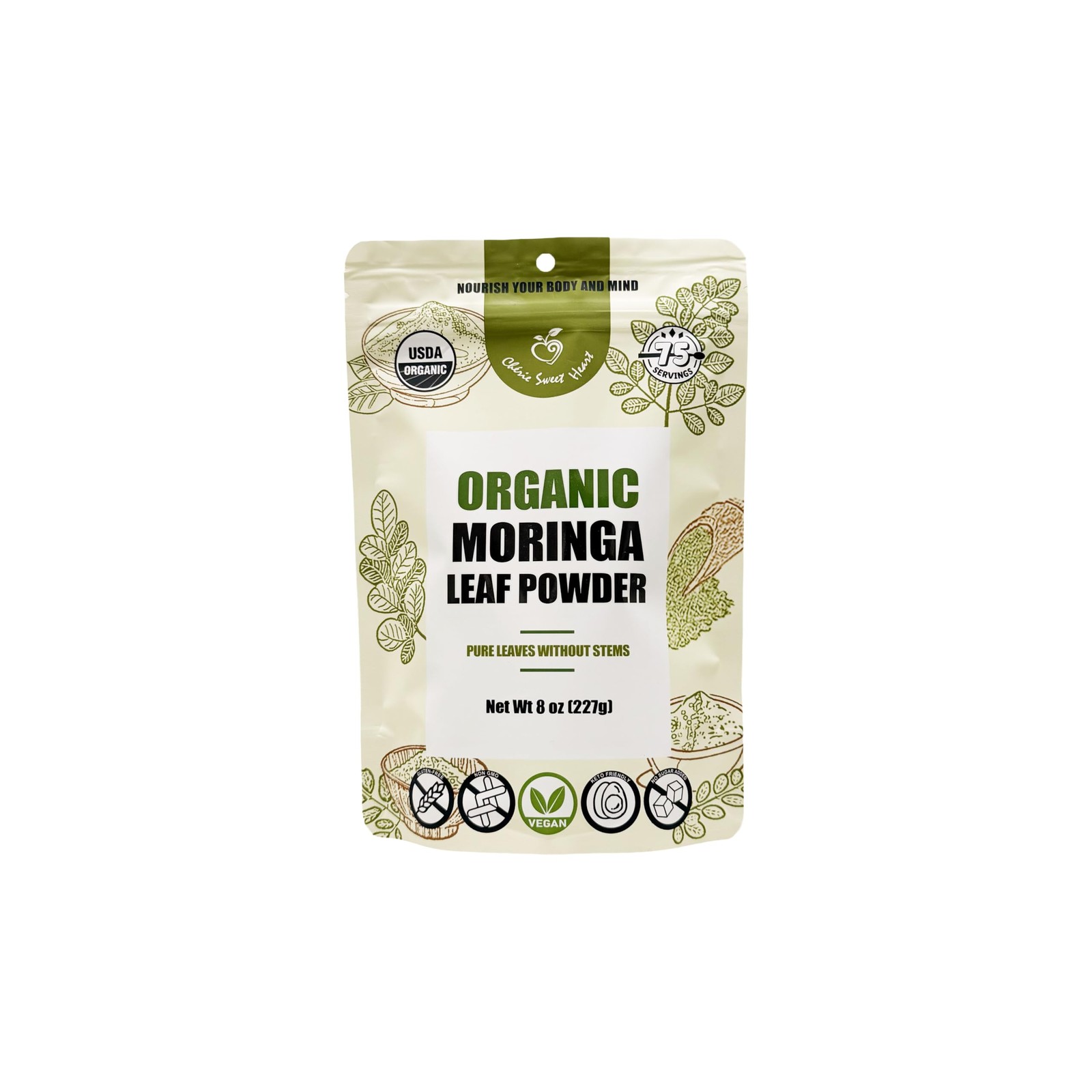 Organic Moringa Oleifera Leaf , 100% Raw from India, Perfect for Smoothies, D…