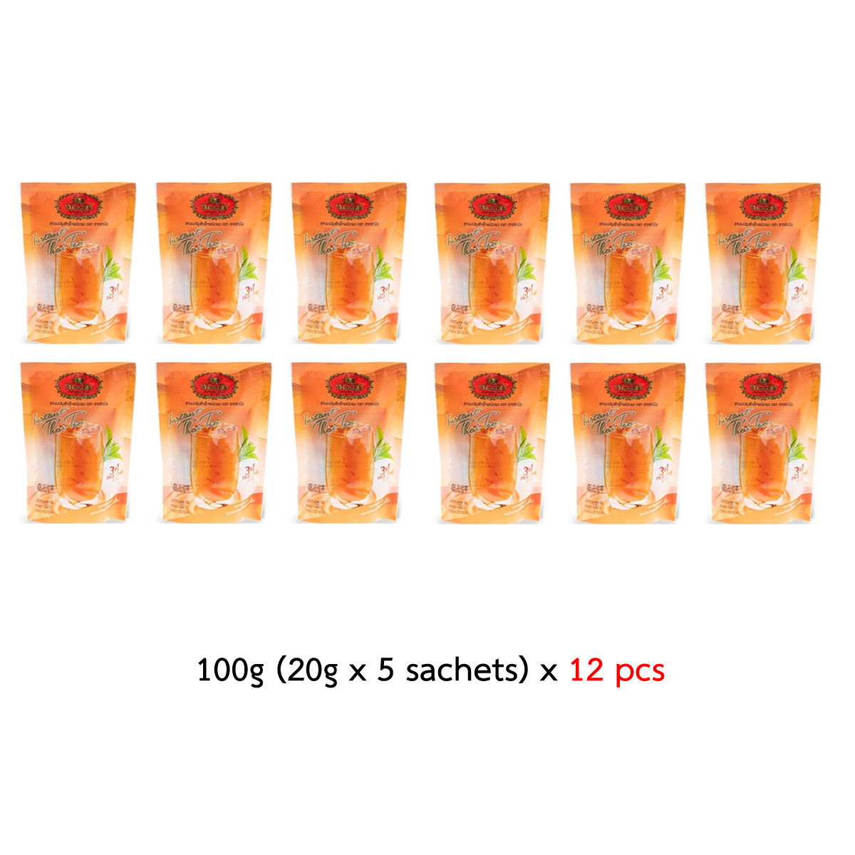 100g 3 in 1 Thai Milk Tea Instant Powder Hot Iced Cha Tra Mue