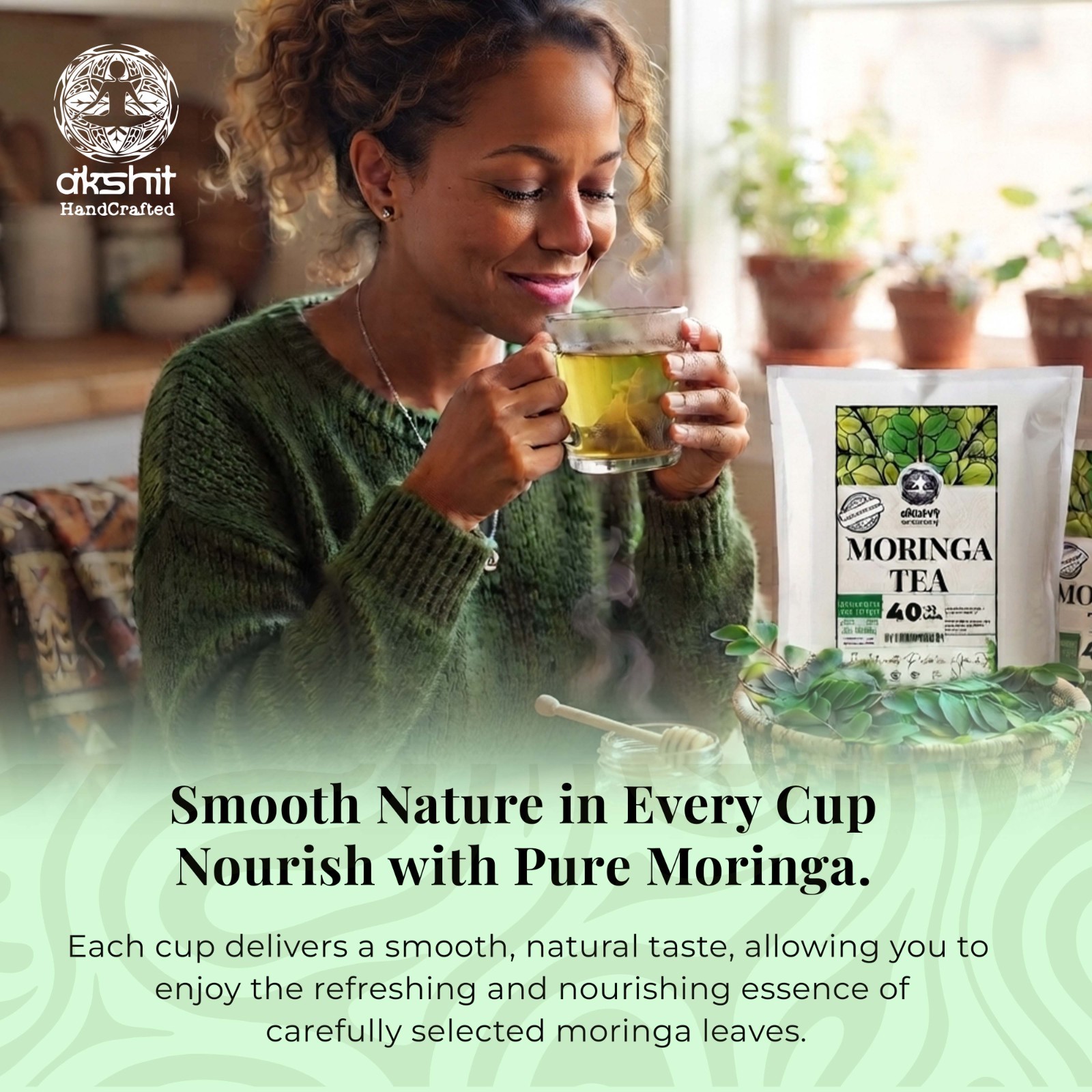 40 Moringa Tea Bags All Natural Moringa leaf Tea- Caffeine-Free Herbal Tea