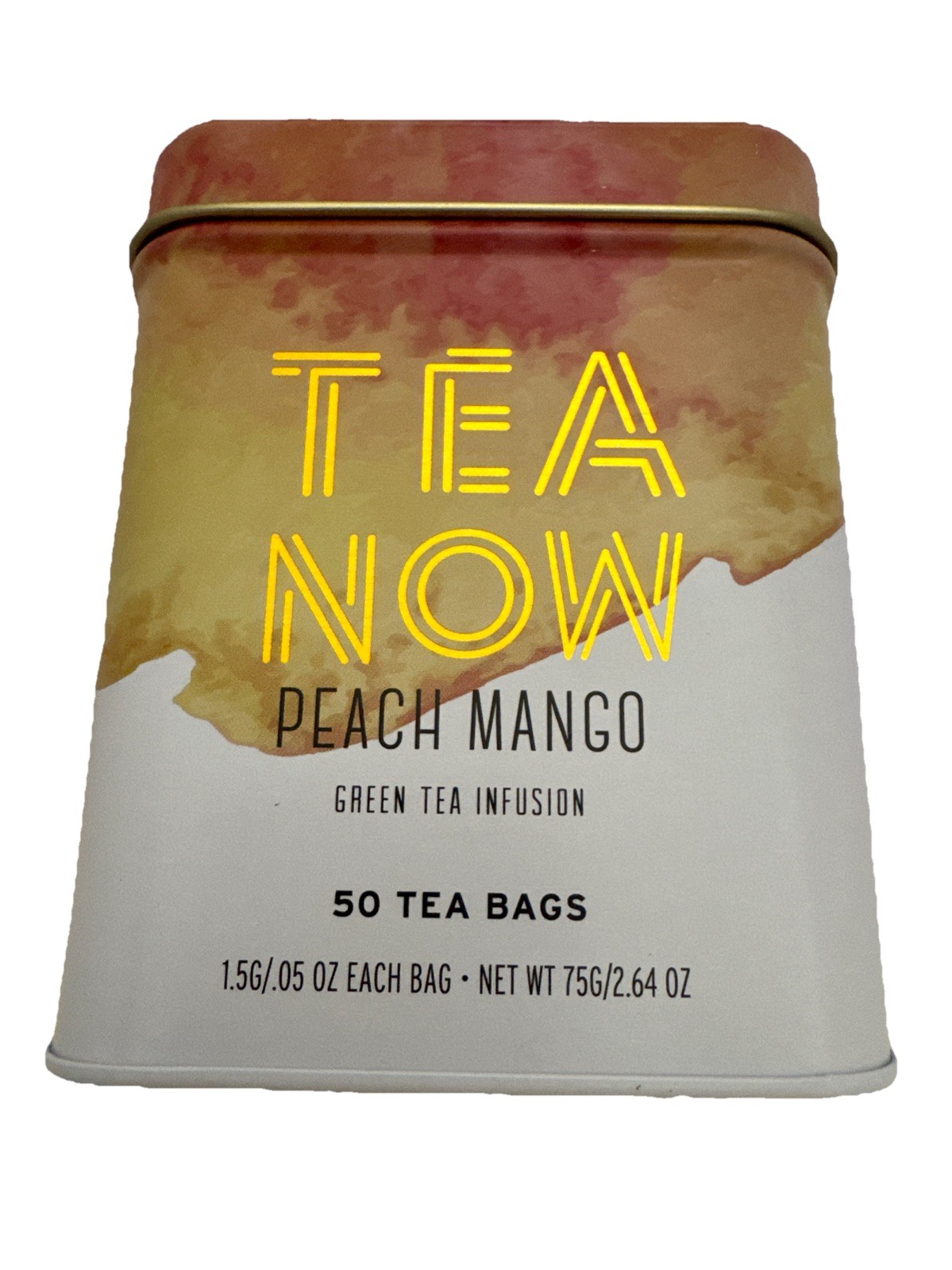 Tin 50 Tea Pcs Green Te With Peach Mango Flavor Package